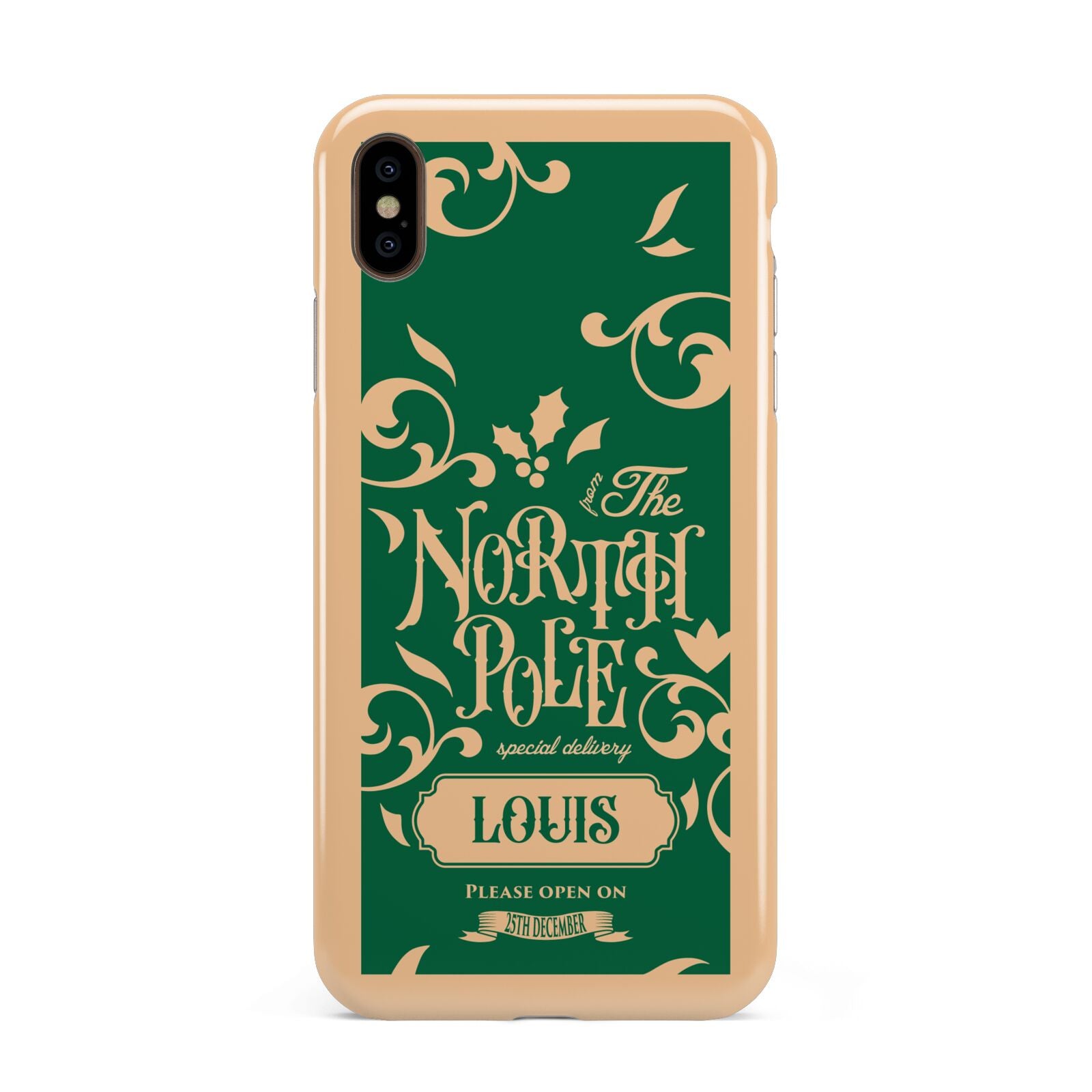 Personalised Green North Pole Apple iPhone Xs Max 3D Tough Case