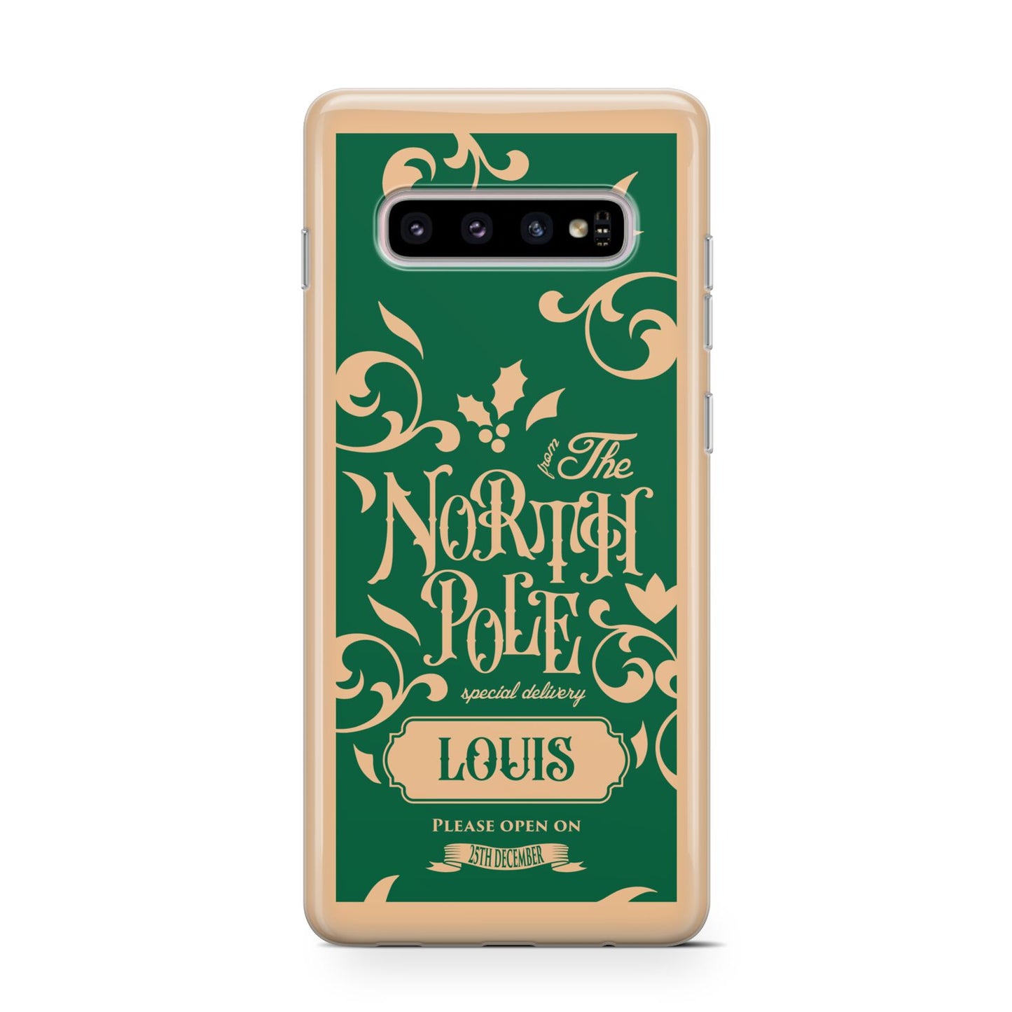 Personalised Green North Pole Samsung Galaxy S10 Case