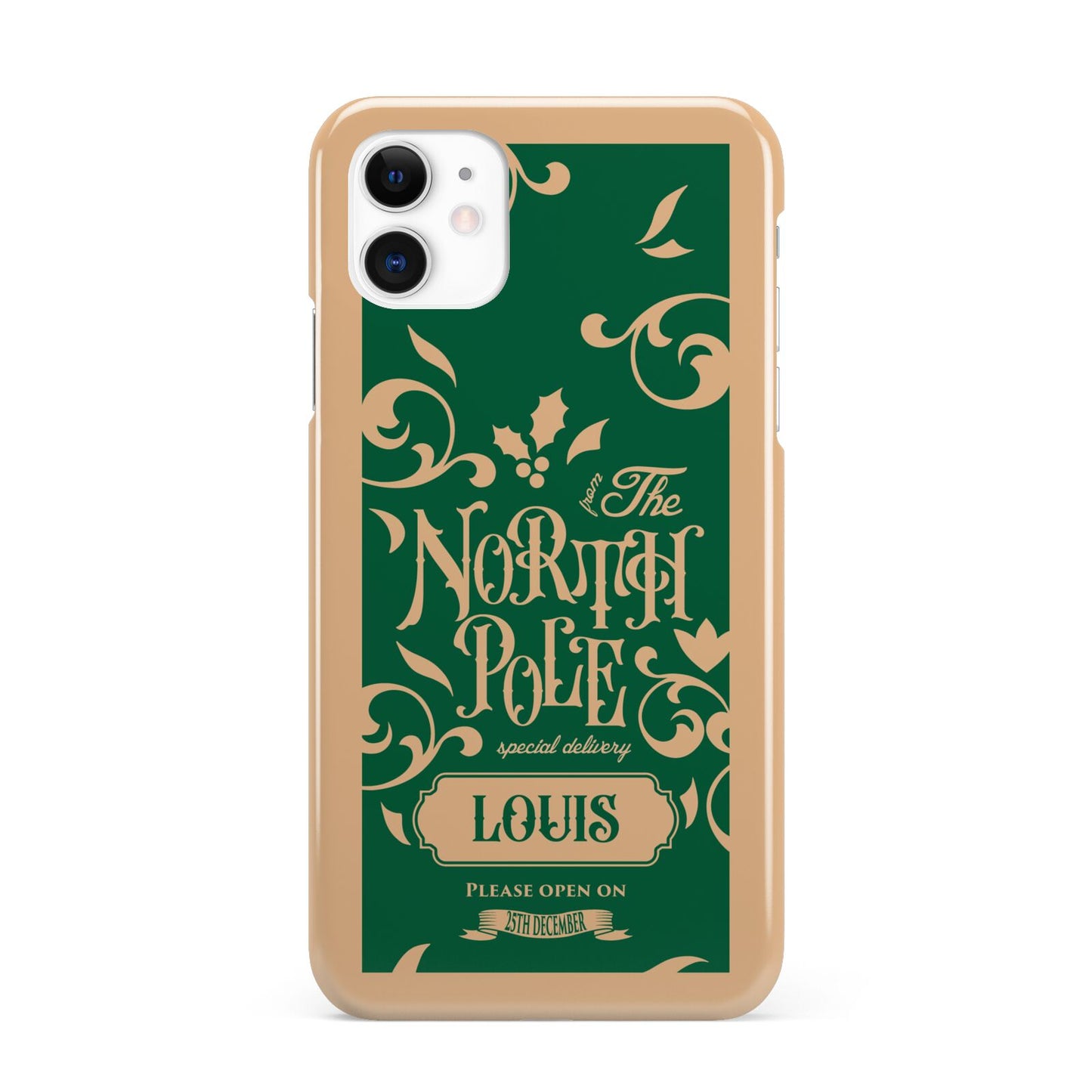 Personalised Green North Pole iPhone 11 3D Snap Case