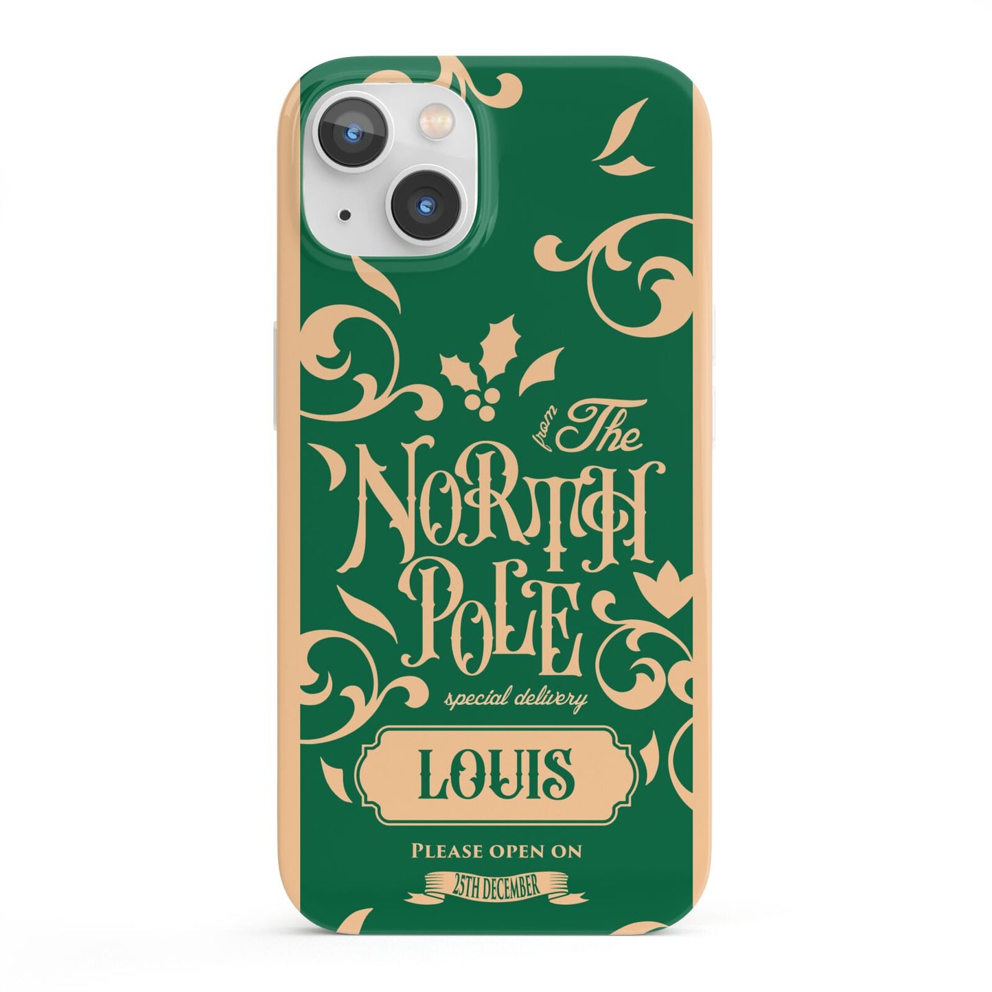 Personalised Green North Pole iPhone 13 Full Wrap 3D Snap Case