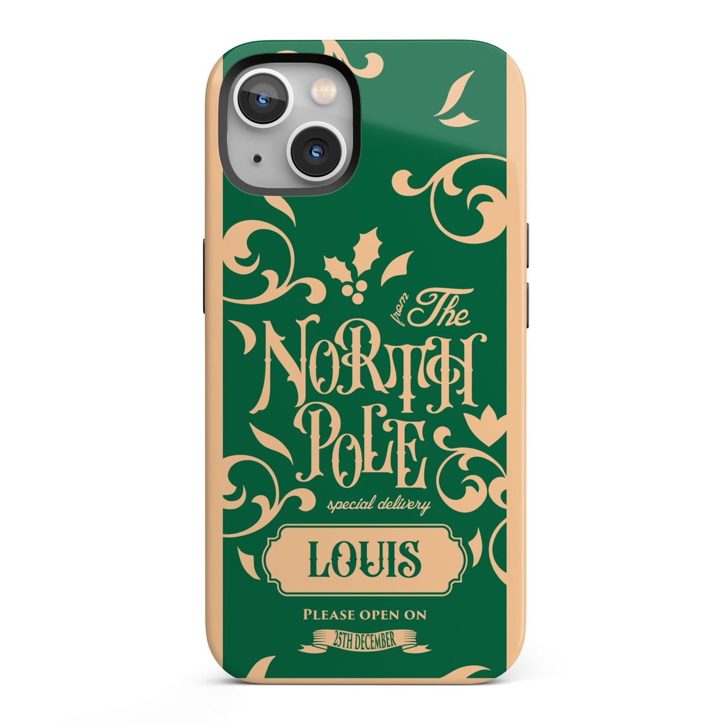 Personalised Green North Pole iPhone 13 Full Wrap 3D Tough Case