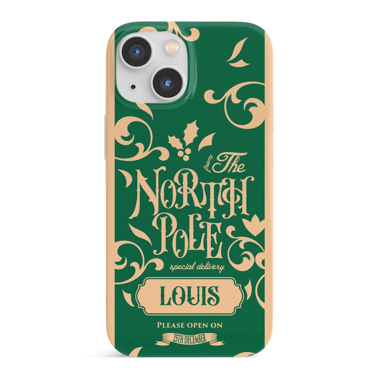 Personalised Green North Pole iPhone 13 Mini Full Wrap 3D Snap Case