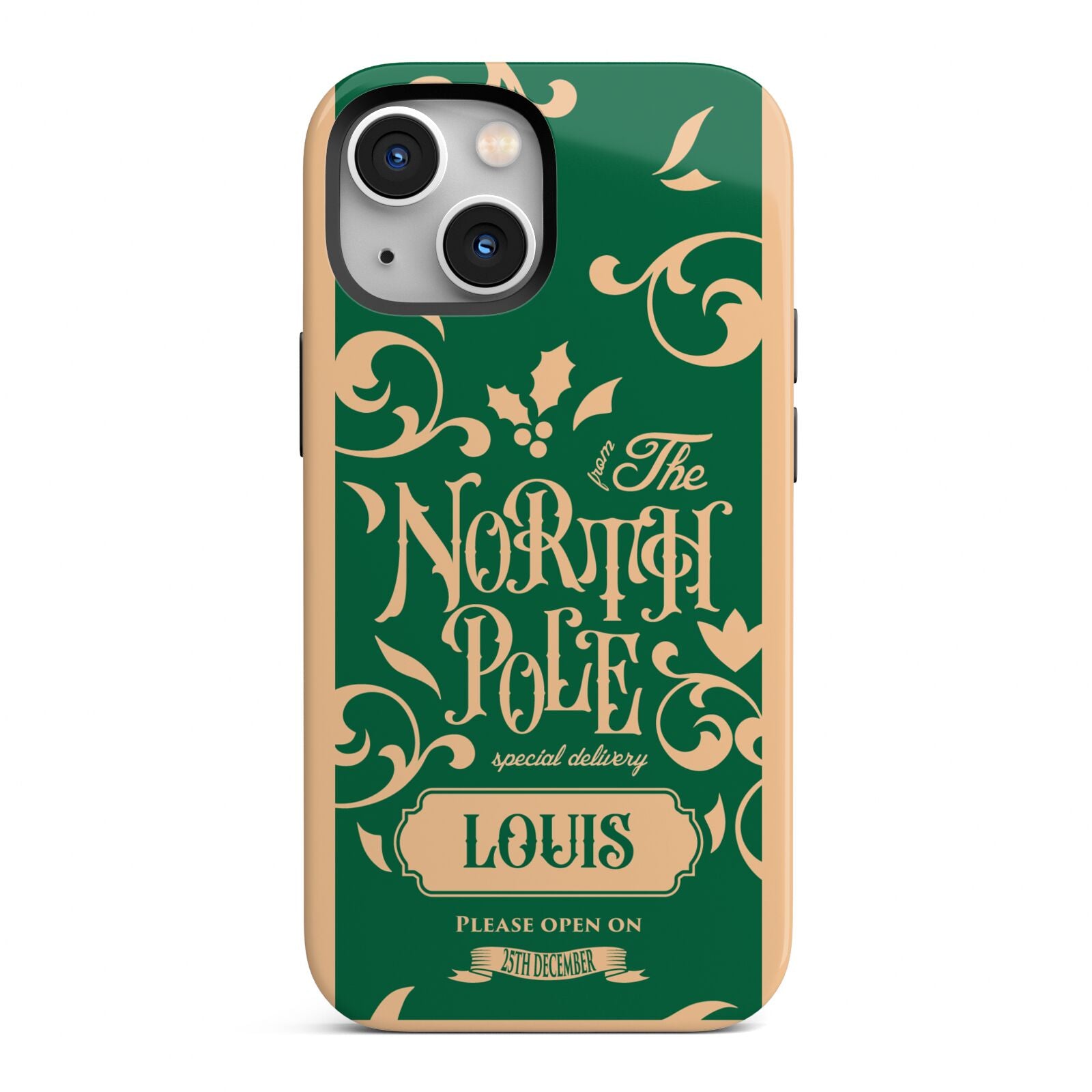 Personalised Green North Pole iPhone 13 Mini Full Wrap 3D Tough Case