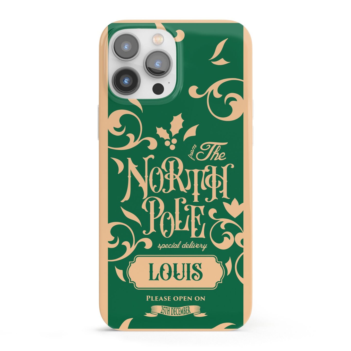 Personalised Green North Pole iPhone 13 Pro Max Full Wrap 3D Snap Case