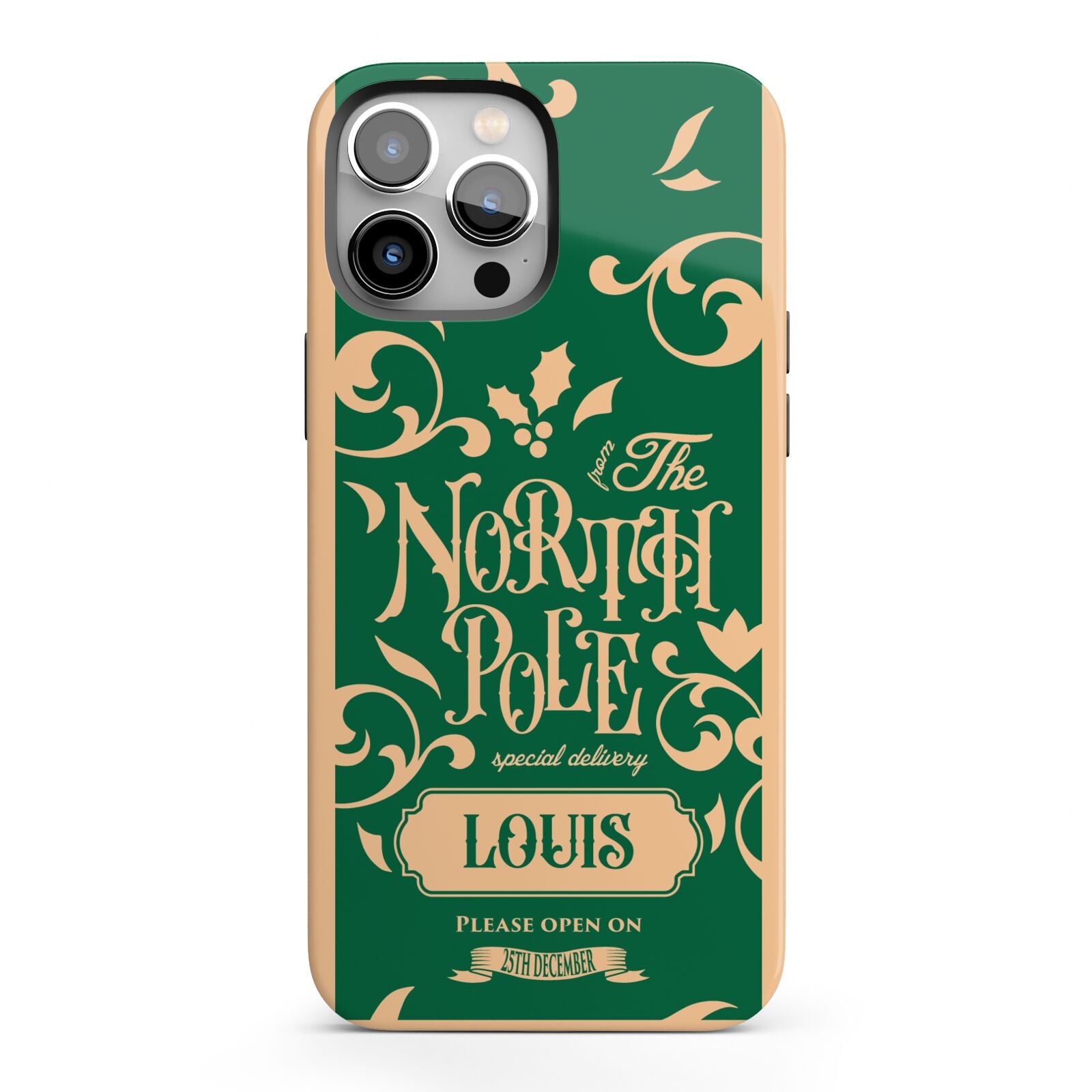 Personalised Green North Pole iPhone 13 Pro Max Full Wrap 3D Tough Case