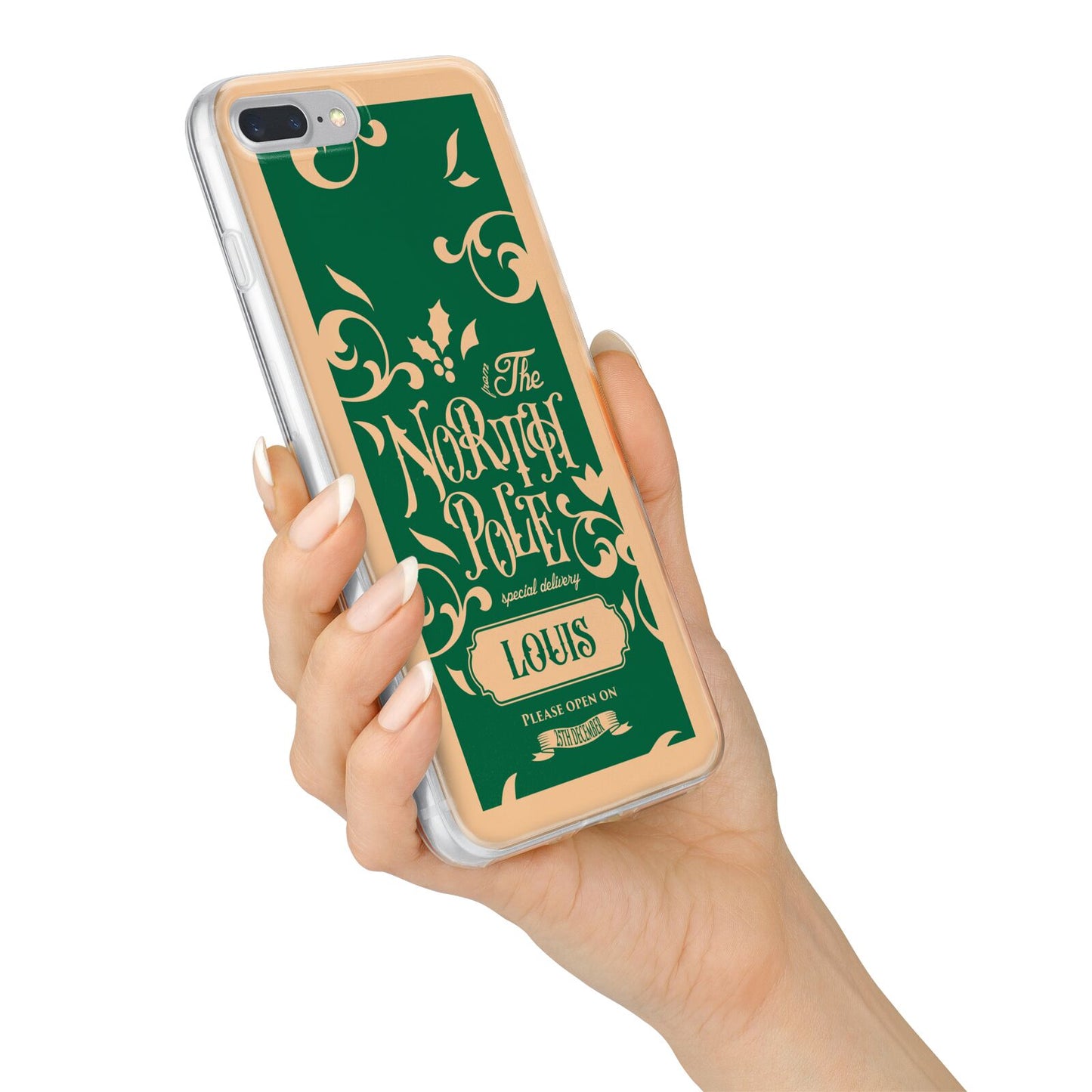 Personalised Green North Pole iPhone 7 Plus Bumper Case on Silver iPhone Alternative Image