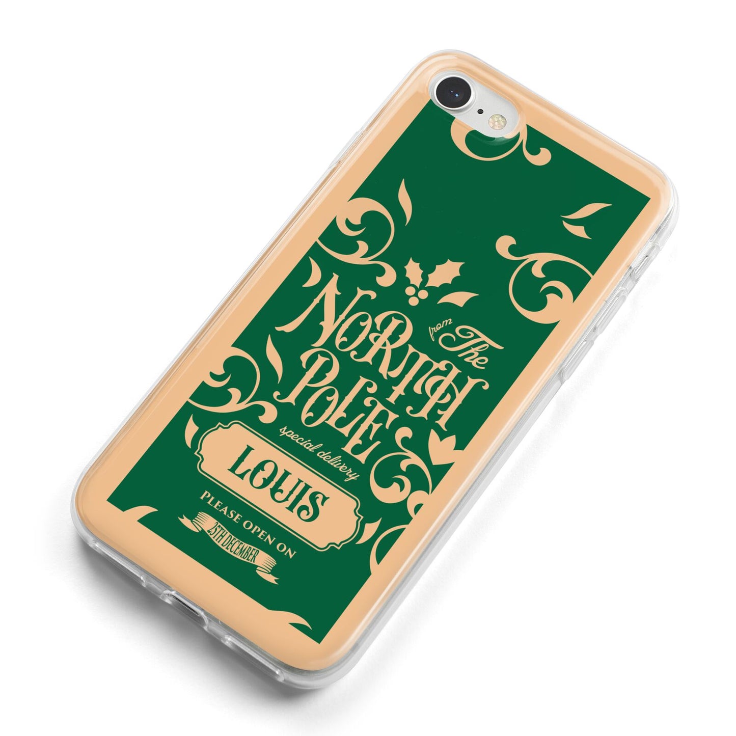 Personalised Green North Pole iPhone 8 Bumper Case on Silver iPhone Alternative Image