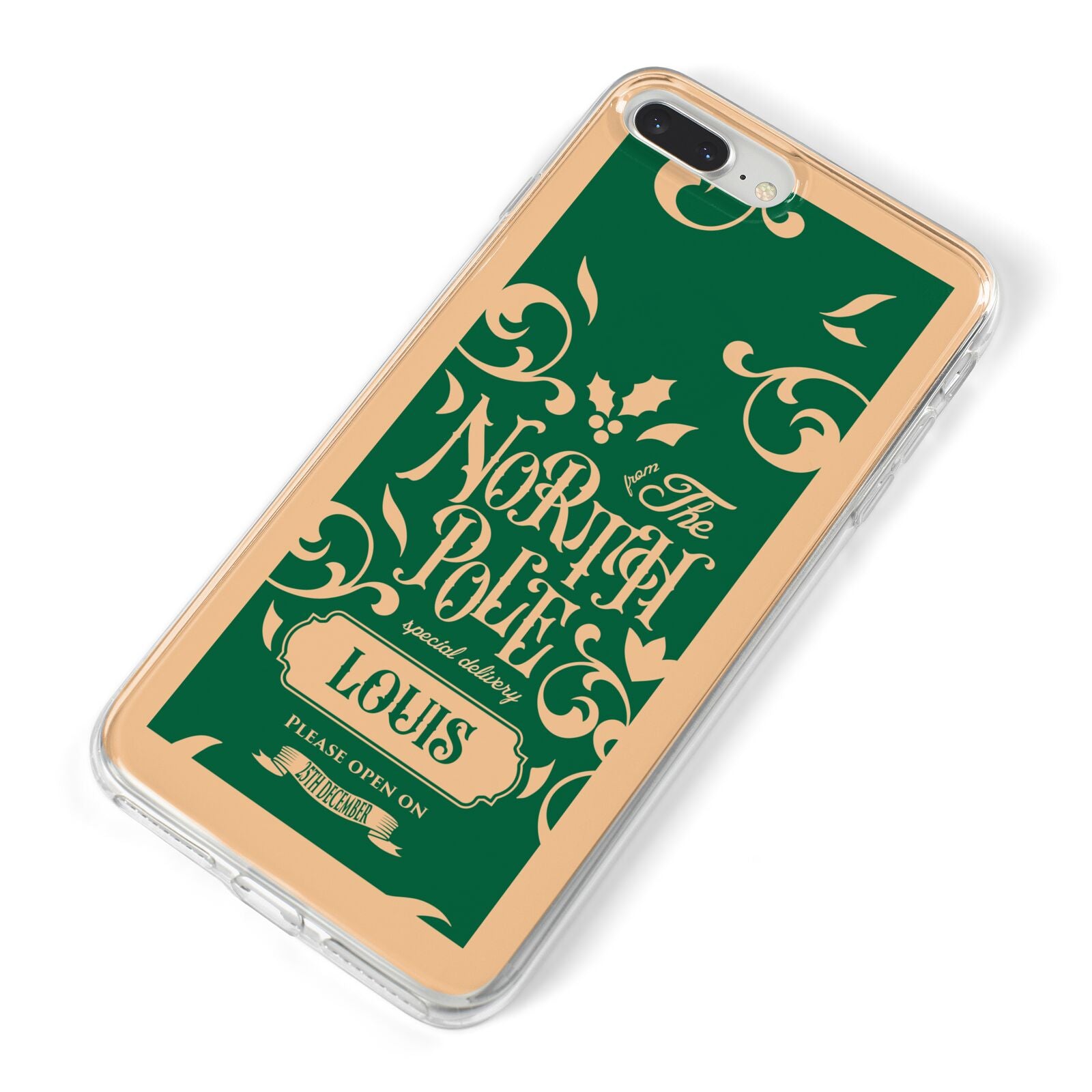 Personalised Green North Pole iPhone 8 Plus Bumper Case on Silver iPhone Alternative Image