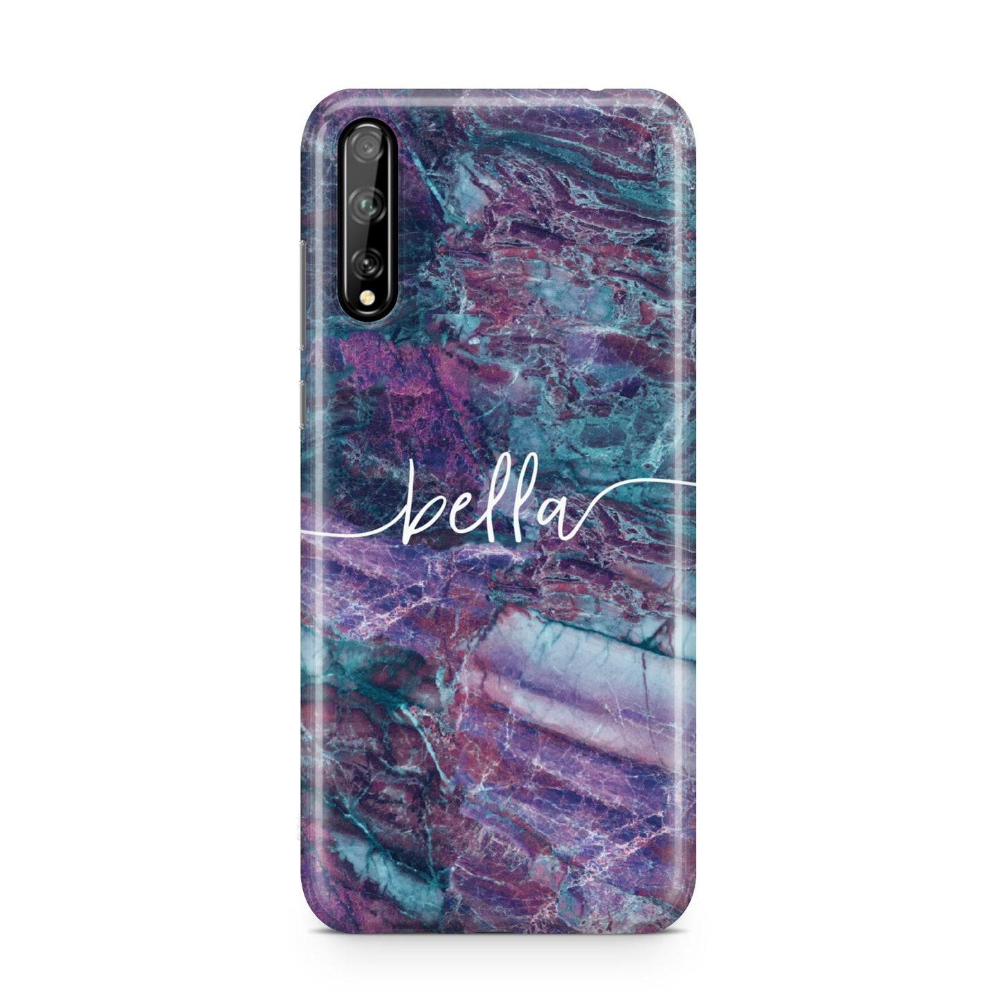 Personalised Green Purple Marble Name Huawei Enjoy 10s Phone Case