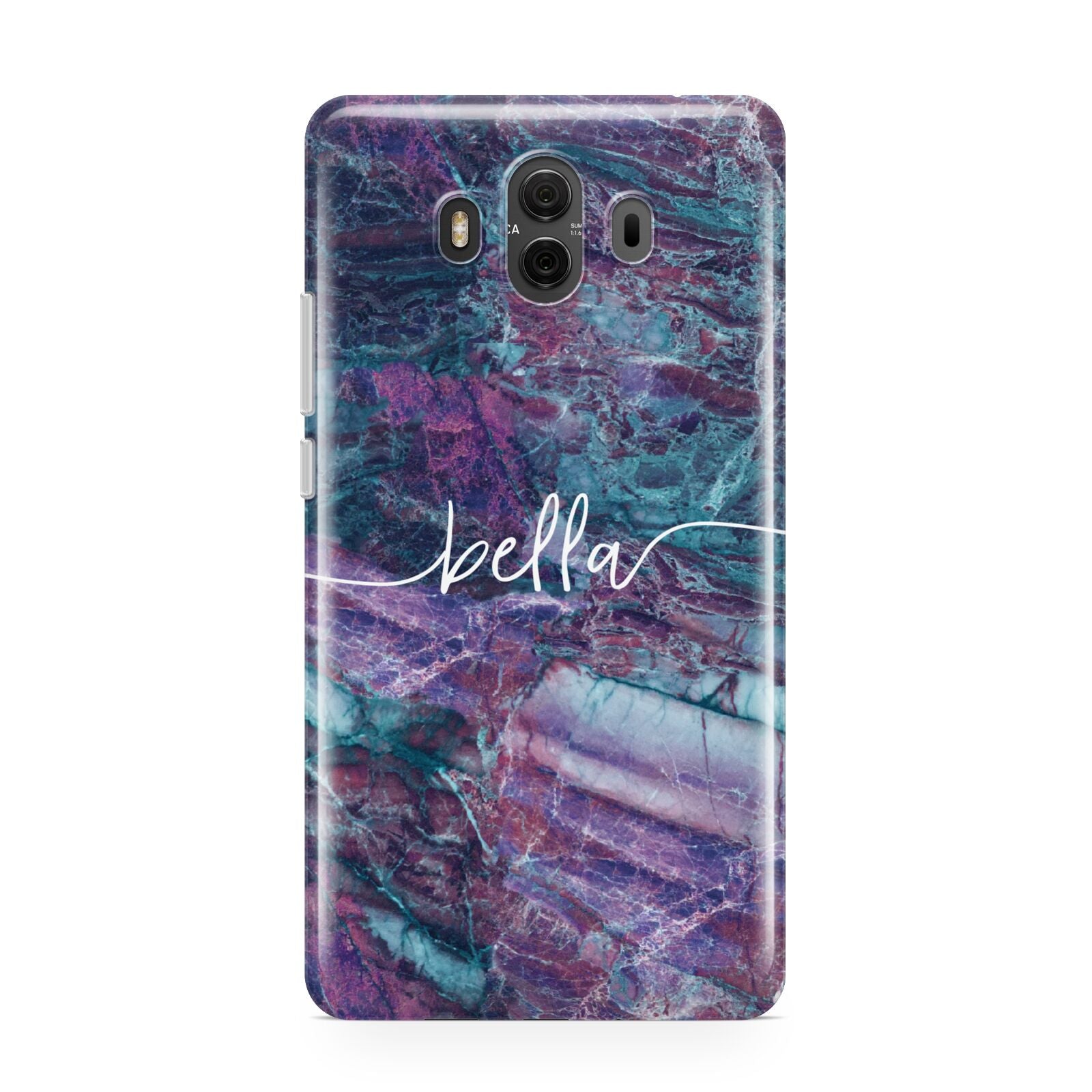 Personalised Green Purple Marble Name Huawei Mate 10 Protective Phone Case