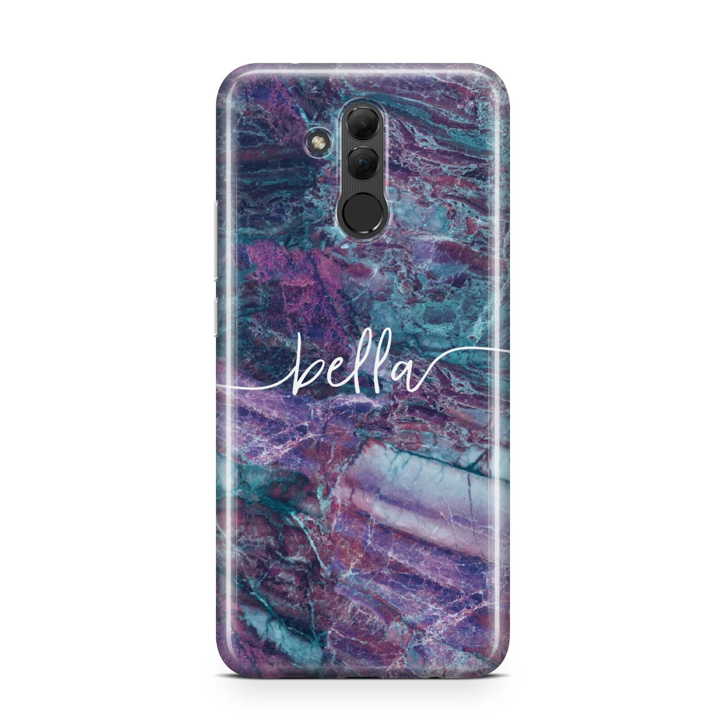 Personalised Green Purple Marble Name Huawei Mate 20 Lite