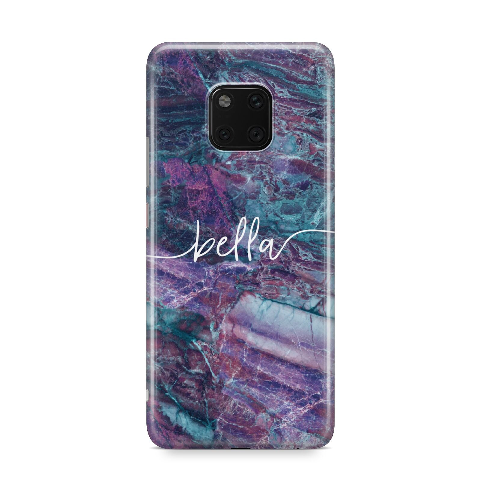 Personalised Green Purple Marble Name Huawei Mate 20 Pro Phone Case