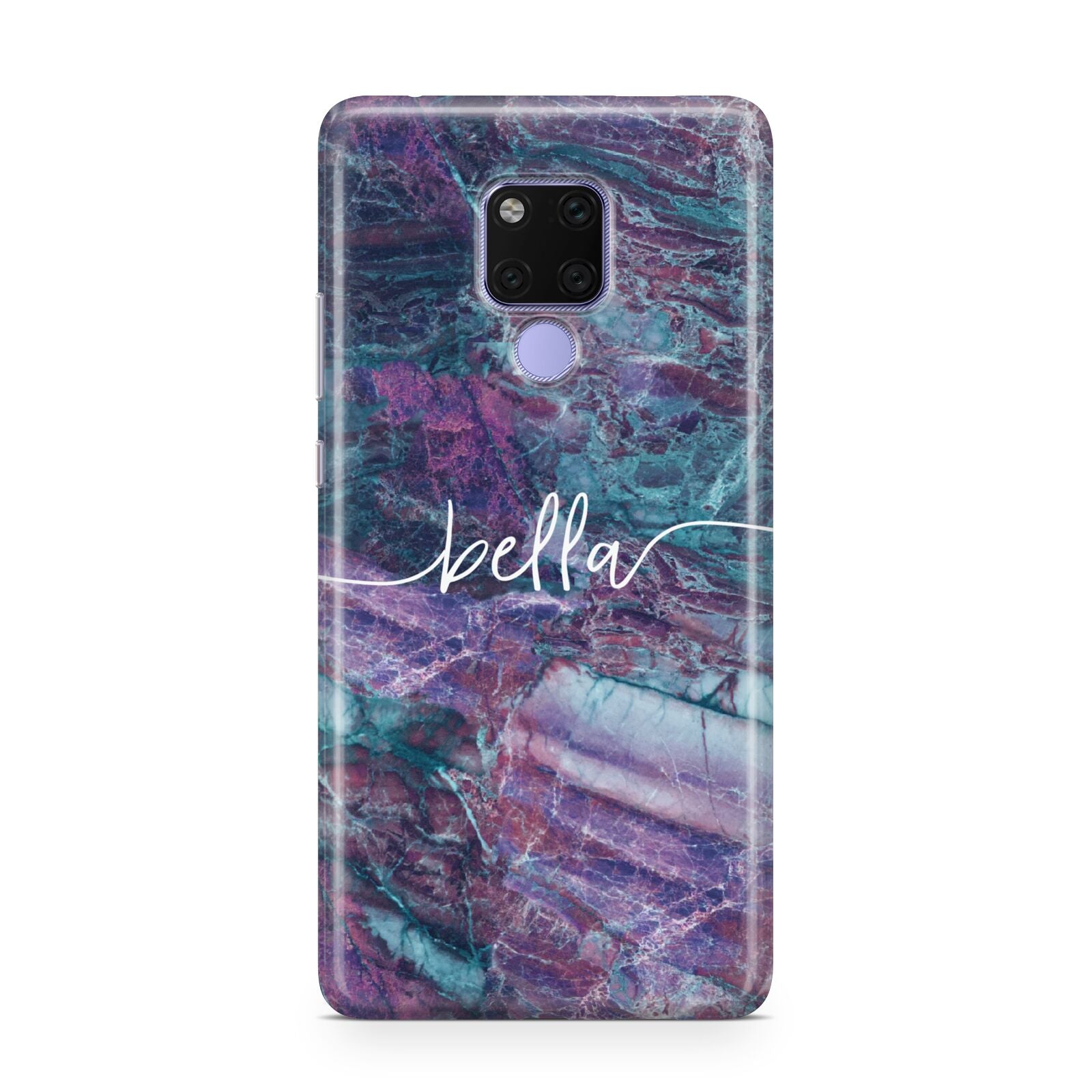 Personalised Green Purple Marble Name Huawei Mate 20X Phone Case