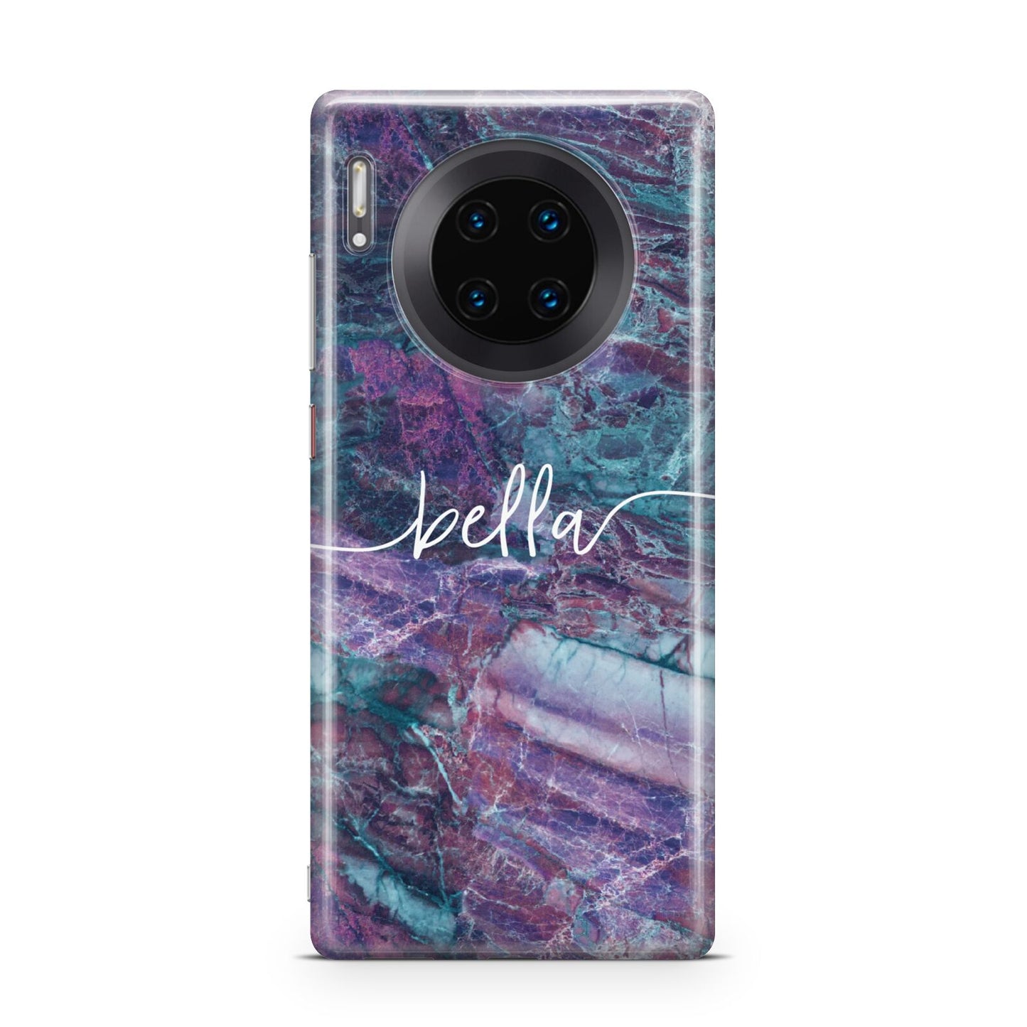 Personalised Green Purple Marble Name Huawei Mate 30 Pro Phone Case