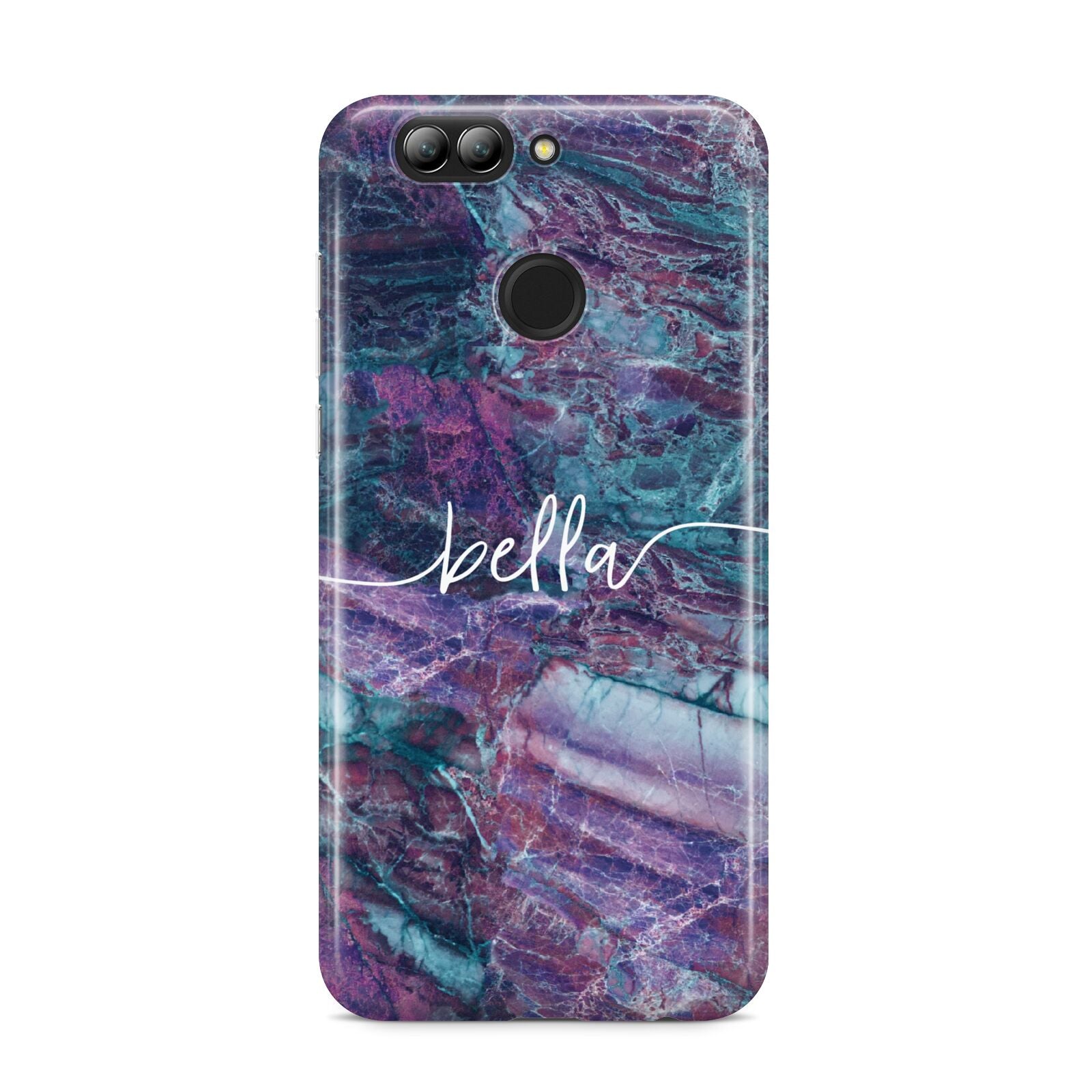 Personalised Green Purple Marble Name Huawei Nova 2s Phone Case