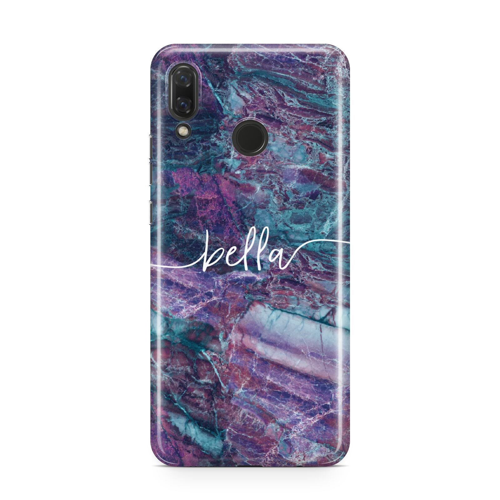 Personalised Green Purple Marble Name Huawei Nova 3 Phone Case