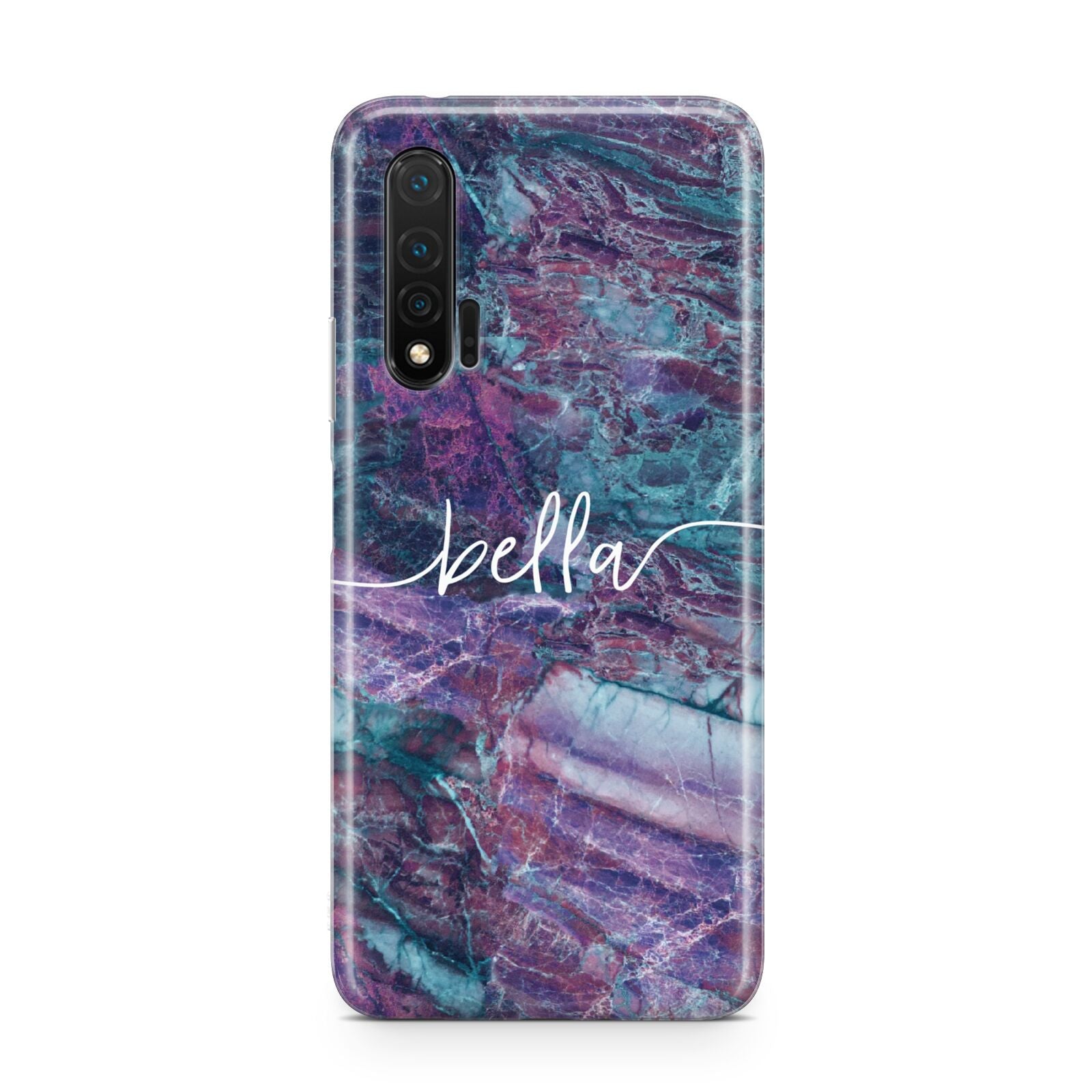 Personalised Green Purple Marble Name Huawei Nova 6 Phone Case