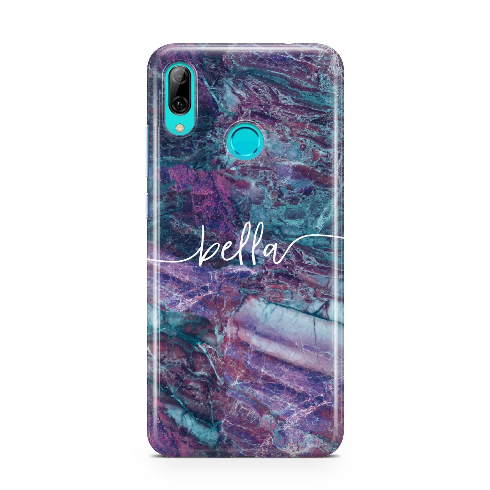 Personalised Green Purple Marble Name Huawei P Smart 2019 Case