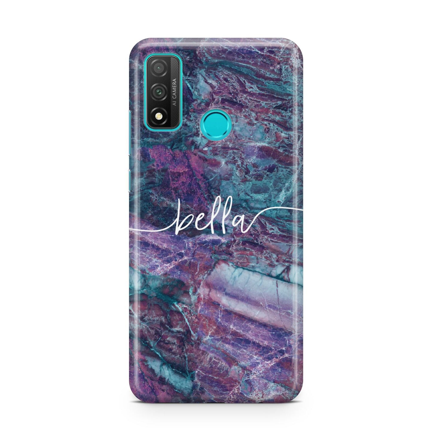 Personalised Green Purple Marble Name Huawei P Smart 2020