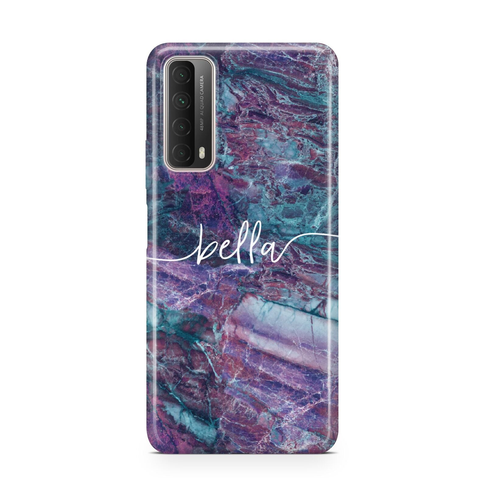 Personalised Green Purple Marble Name Huawei P Smart 2021