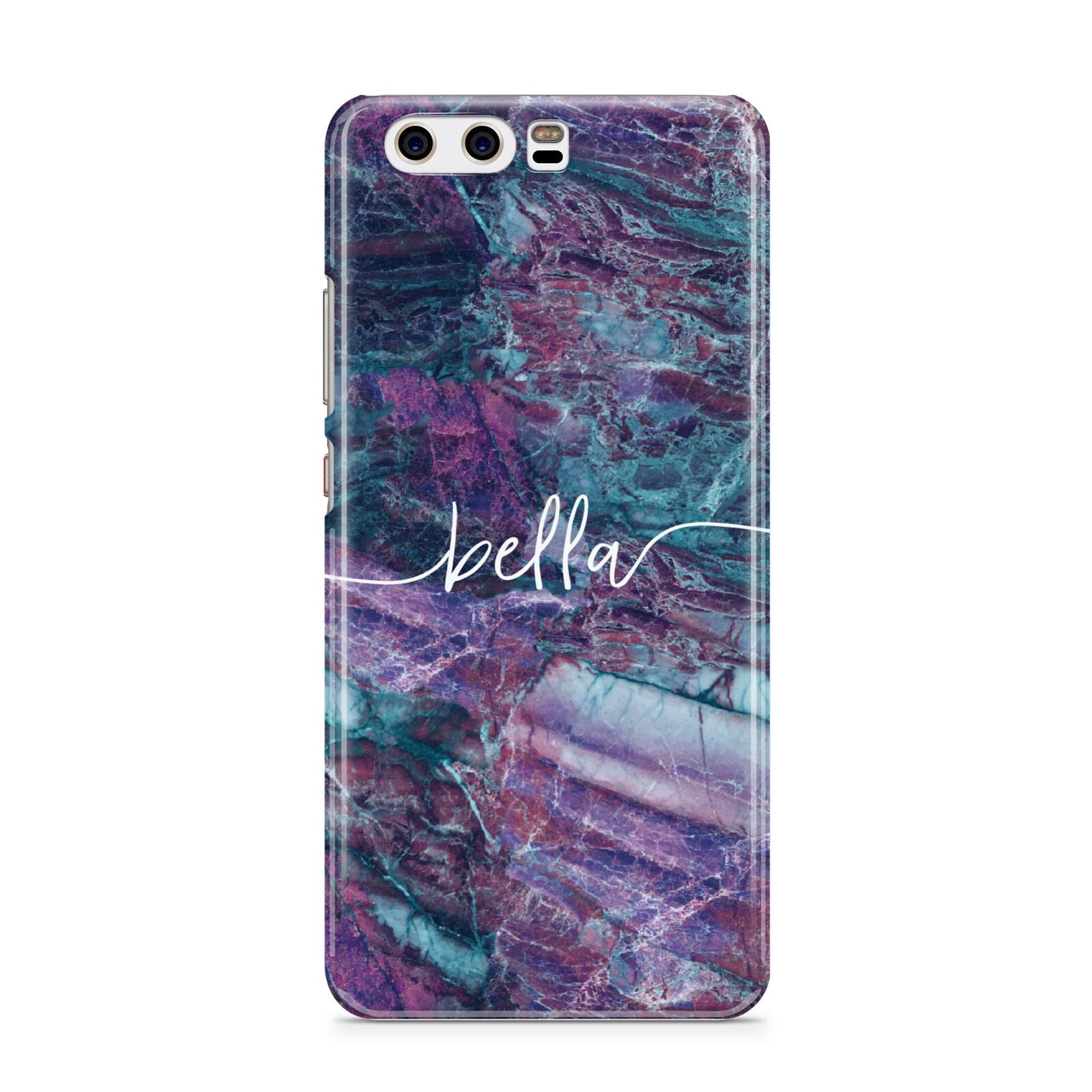 Personalised Green Purple Marble Name Huawei P10 Phone Case