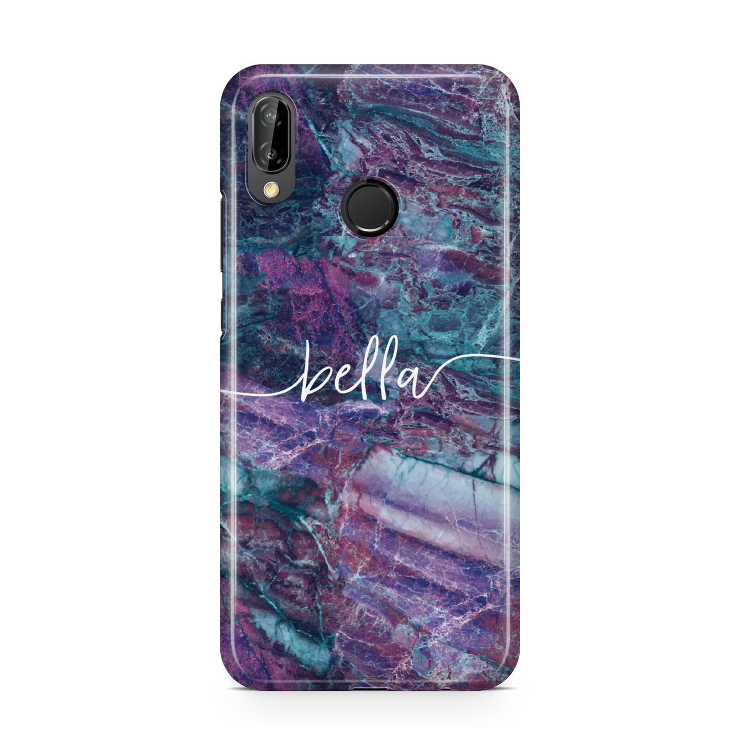 Personalised Green Purple Marble Name Huawei P20 Lite Phone Case