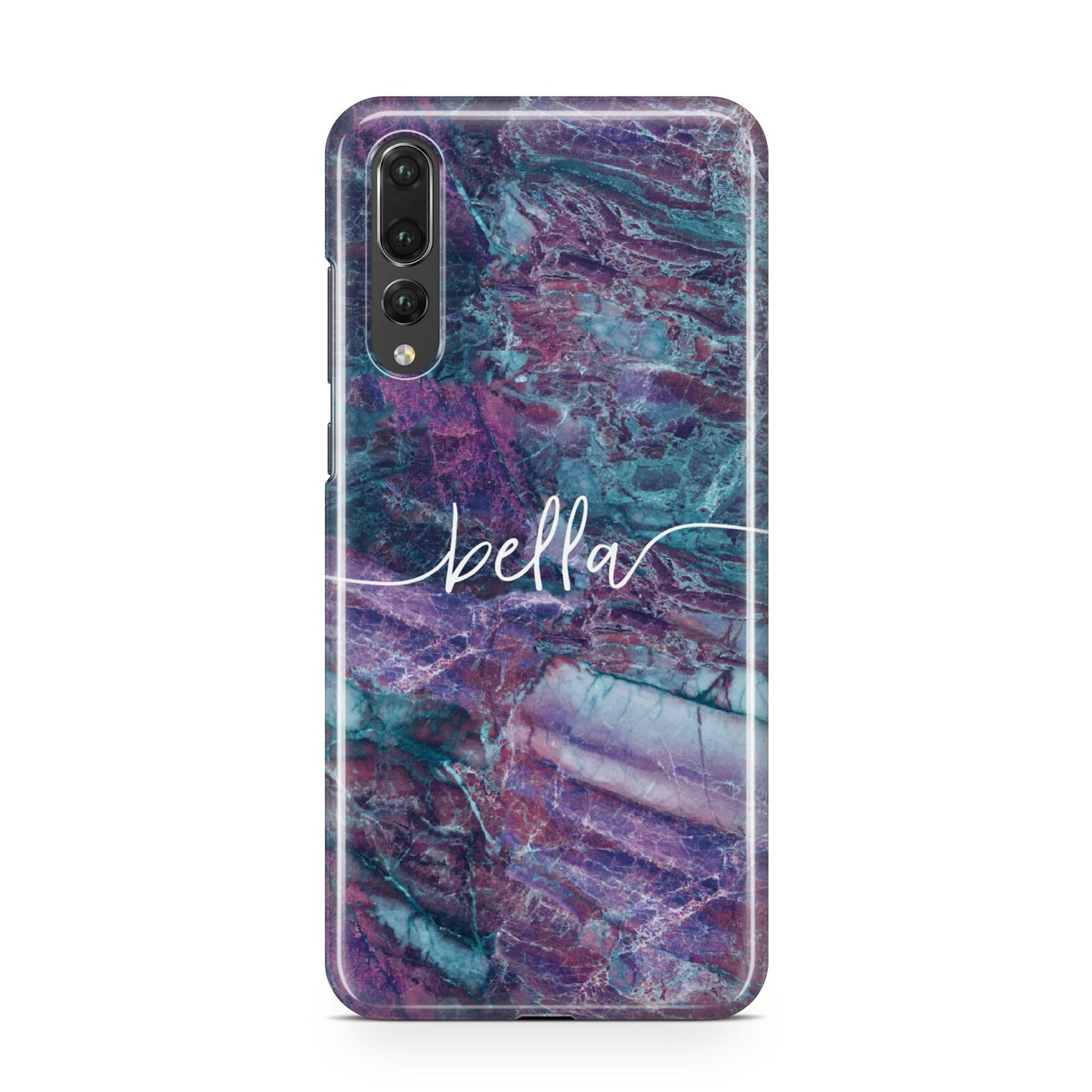 Personalised Green Purple Marble Name Huawei P20 Pro Phone Case