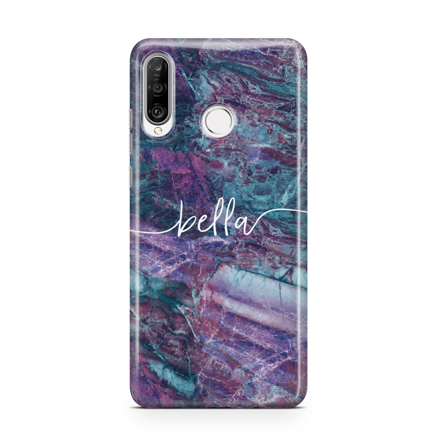 Personalised Green Purple Marble Name Huawei P30 Lite Phone Case