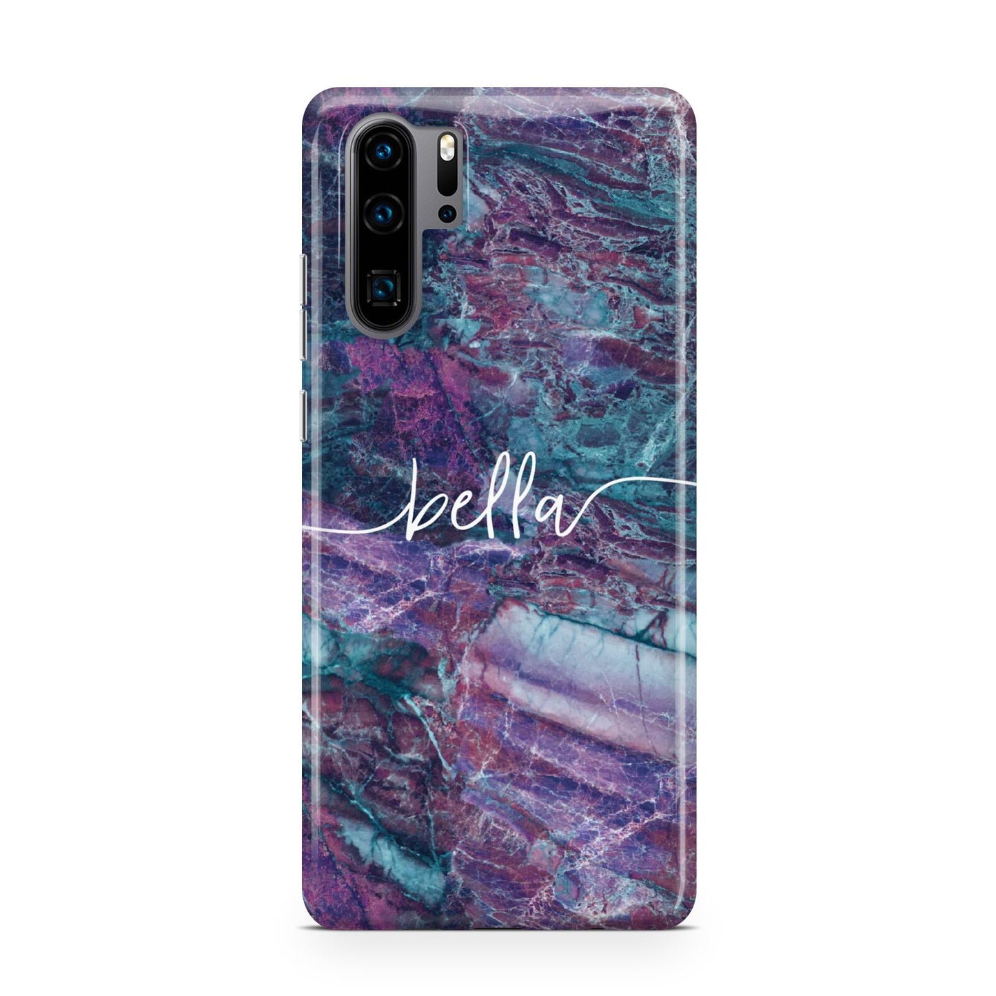 Personalised Green Purple Marble Name Huawei P30 Pro Phone Case