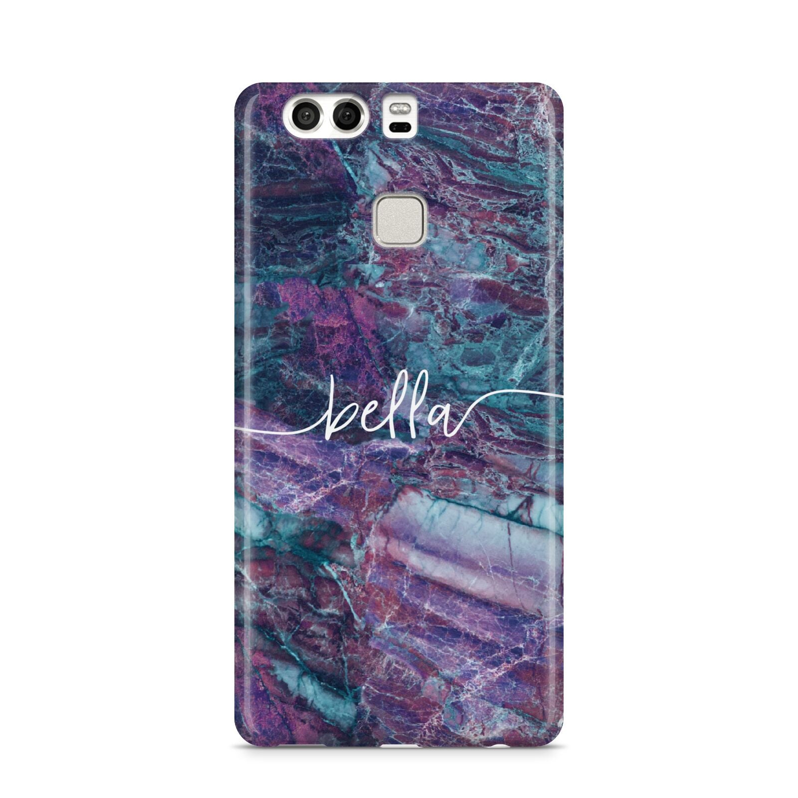 Personalised Green Purple Marble Name Huawei P9 Case