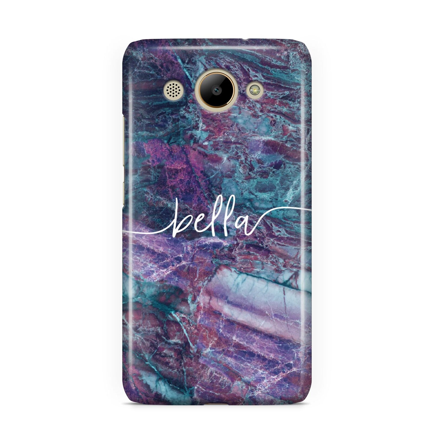 Personalised Green Purple Marble Name Huawei Y3 2017