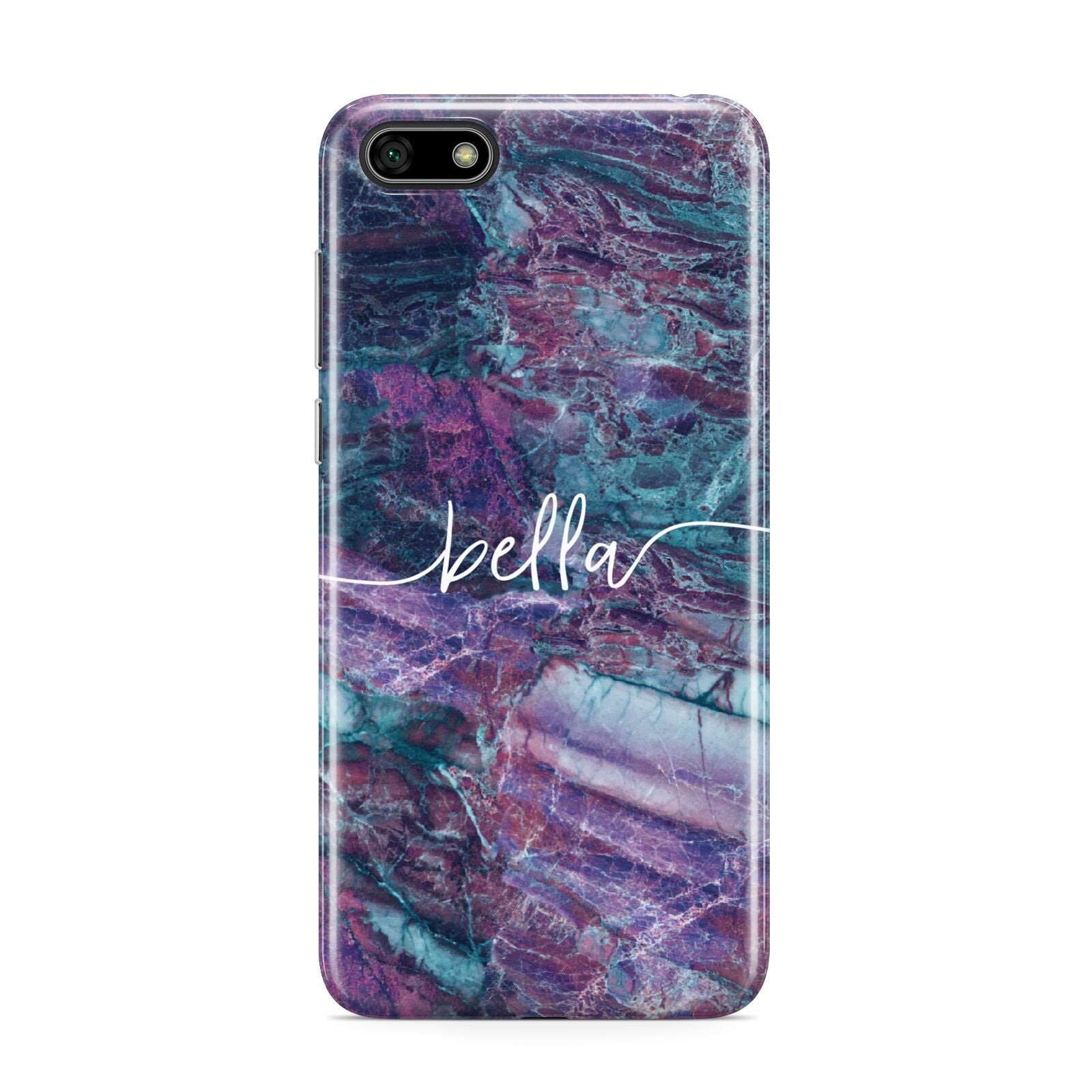 Personalised Green Purple Marble Name Huawei Y5 Prime 2018 Phone Case