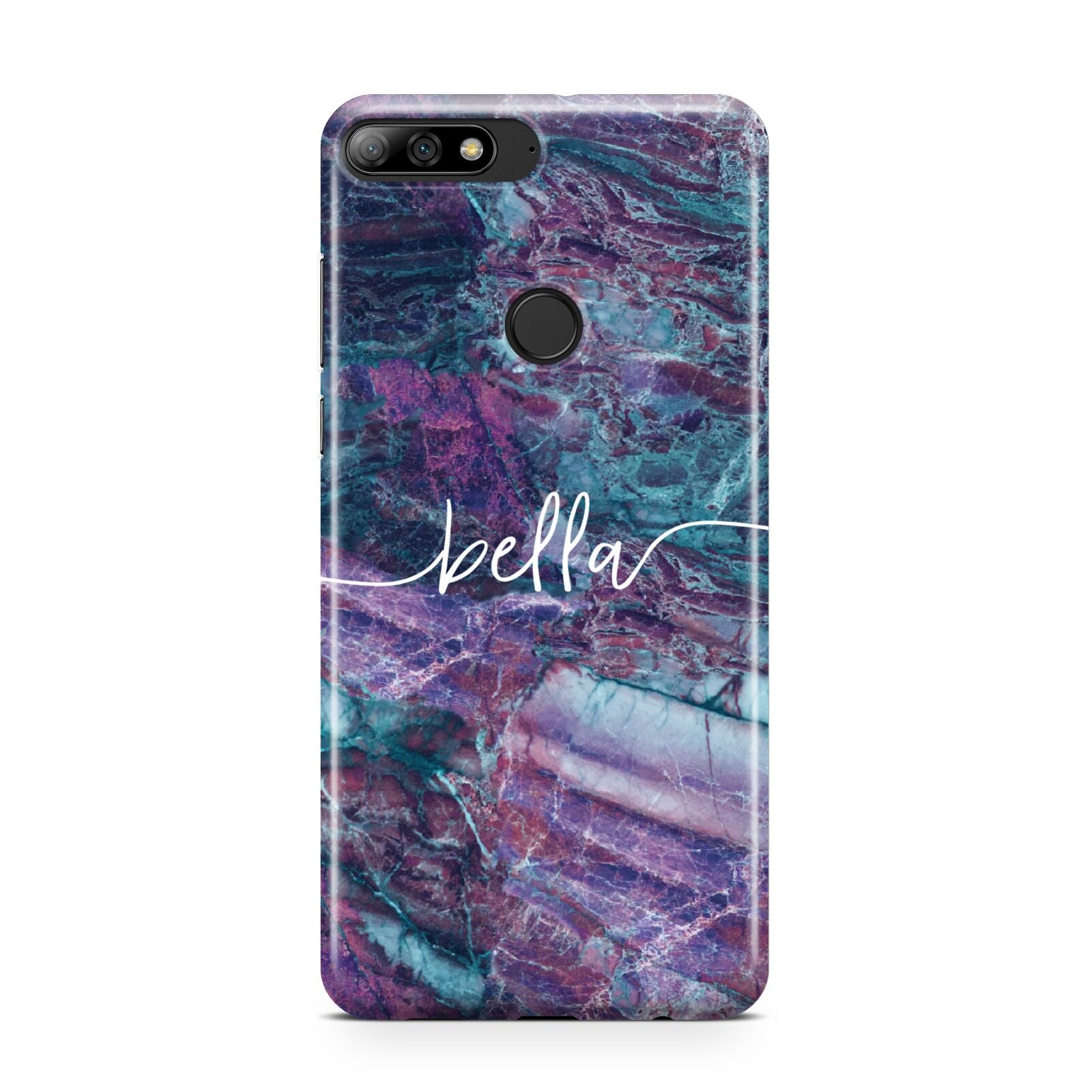 Personalised Green Purple Marble Name Huawei Y7 2018