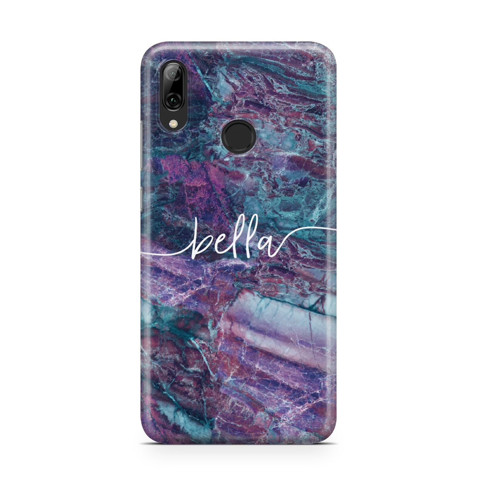 Personalised Green Purple Marble Name Huawei Y7 2019