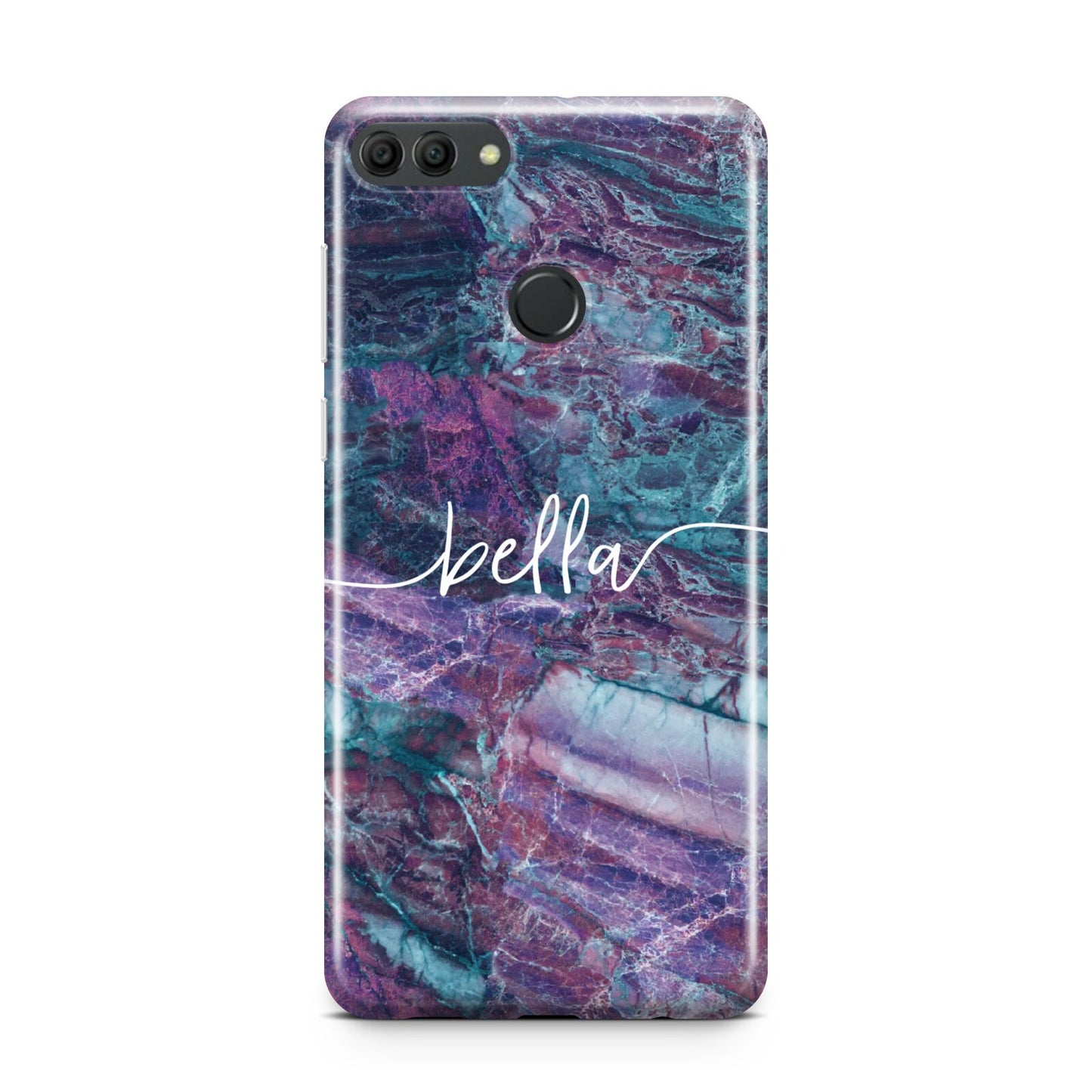 Personalised Green Purple Marble Name Huawei Y9 2018