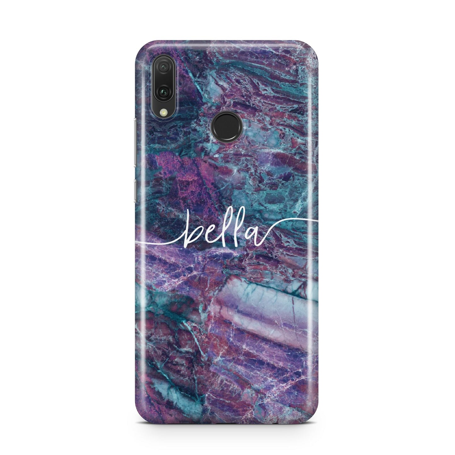 Personalised Green Purple Marble Name Huawei Y9 2019