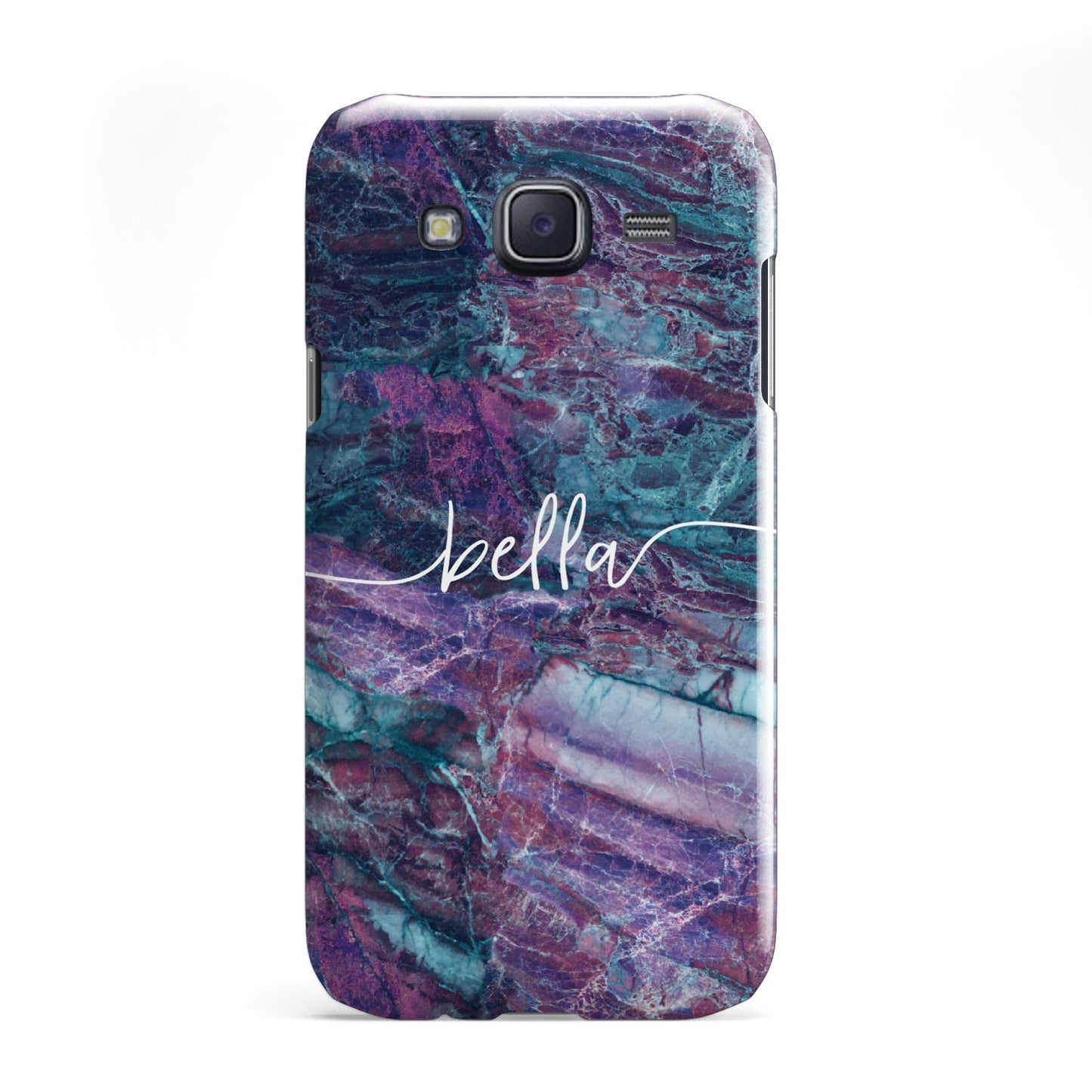 Personalised Green Purple Marble Name Samsung Galaxy J5 Case