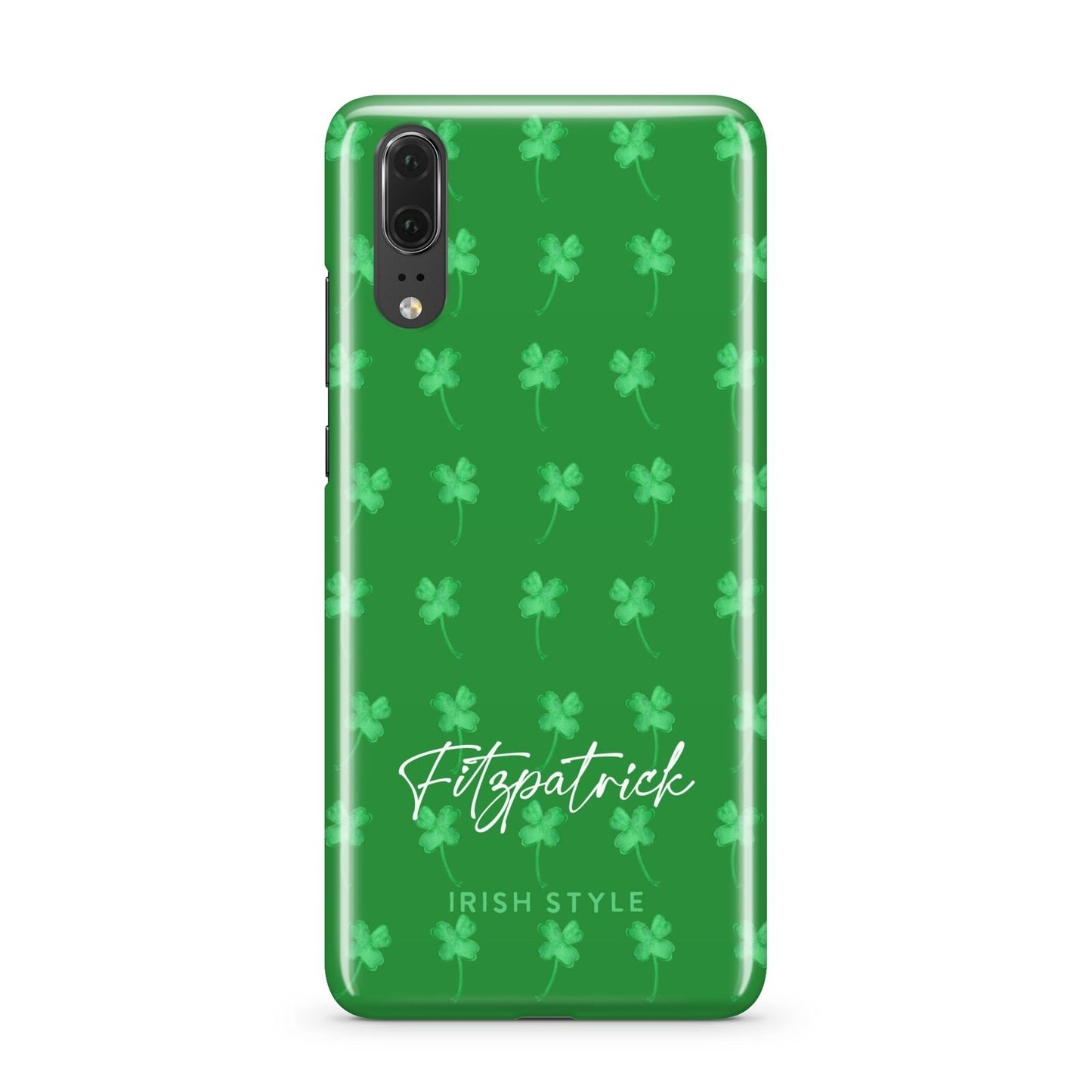 Personalised Green Shamrock Huawei P20 Phone Case