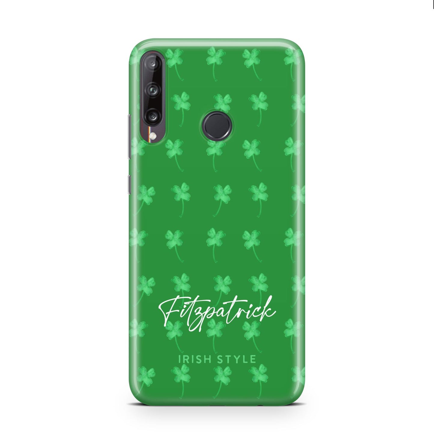 Personalised Green Shamrock Huawei P40 Lite E Phone Case