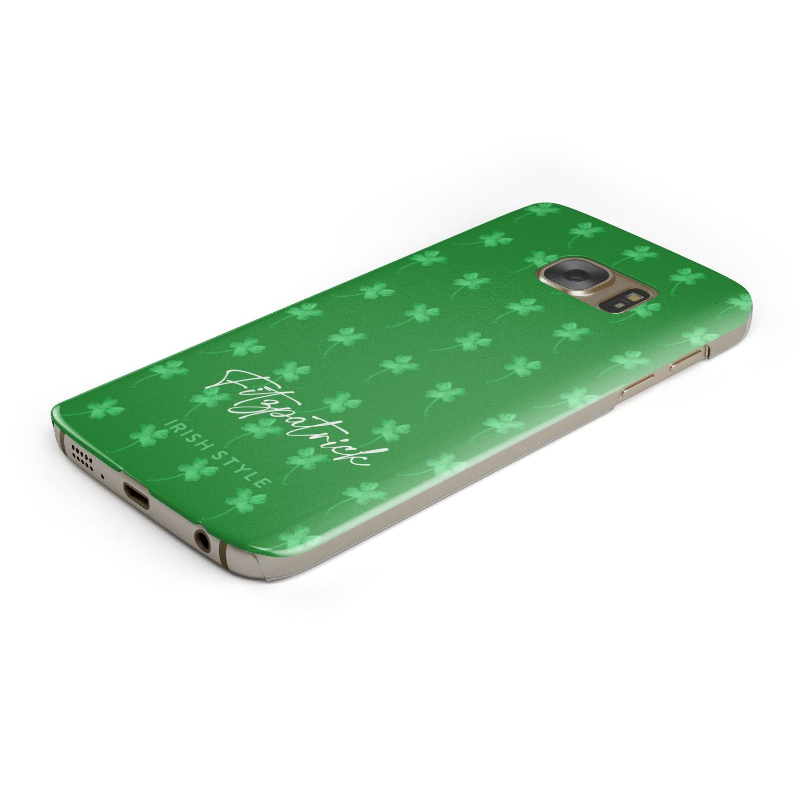 Personalised Green Shamrock Samsung Galaxy Case Bottom Cutout