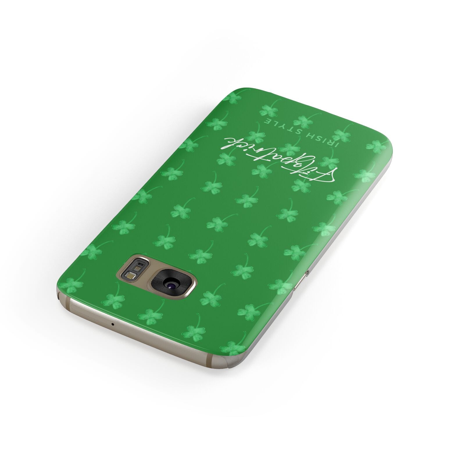 Personalised Green Shamrock Samsung Galaxy Case Front Close Up