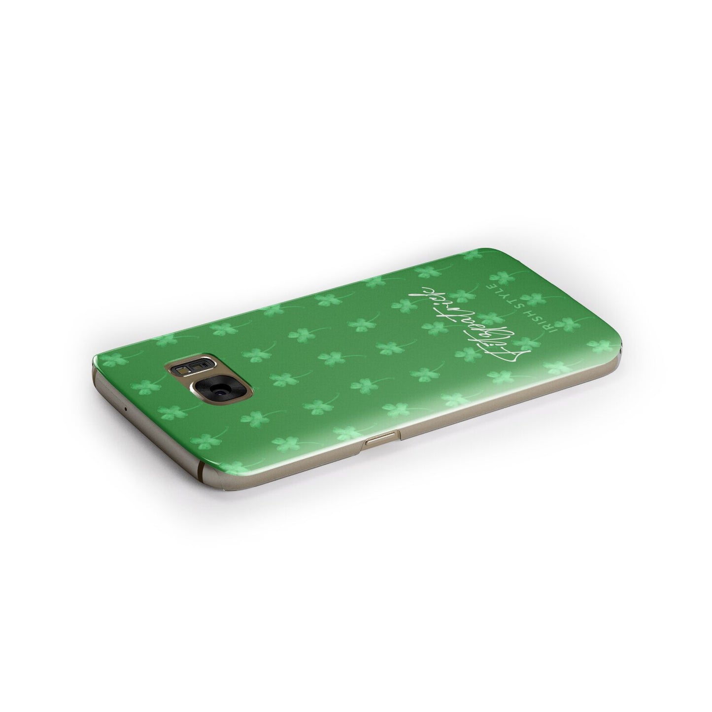 Personalised Green Shamrock Samsung Galaxy Case Side Close Up