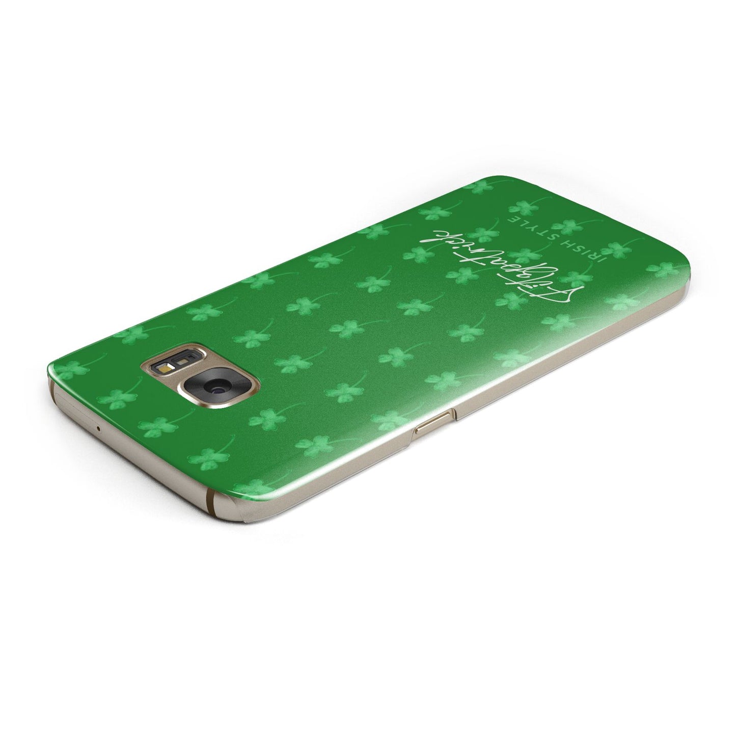 Personalised Green Shamrock Samsung Galaxy Case Top Cutout