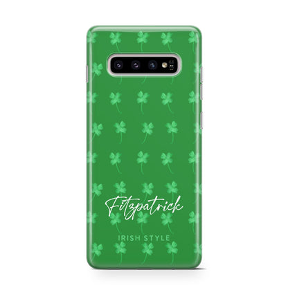 Personalised Green Shamrock Samsung Galaxy S10 Case