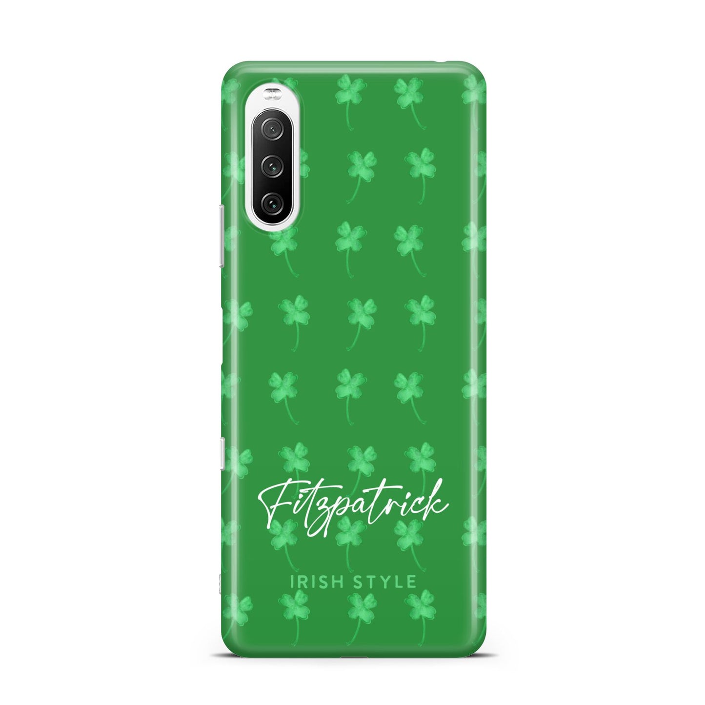 Personalised Green Shamrock Sony Xperia 10 III Case