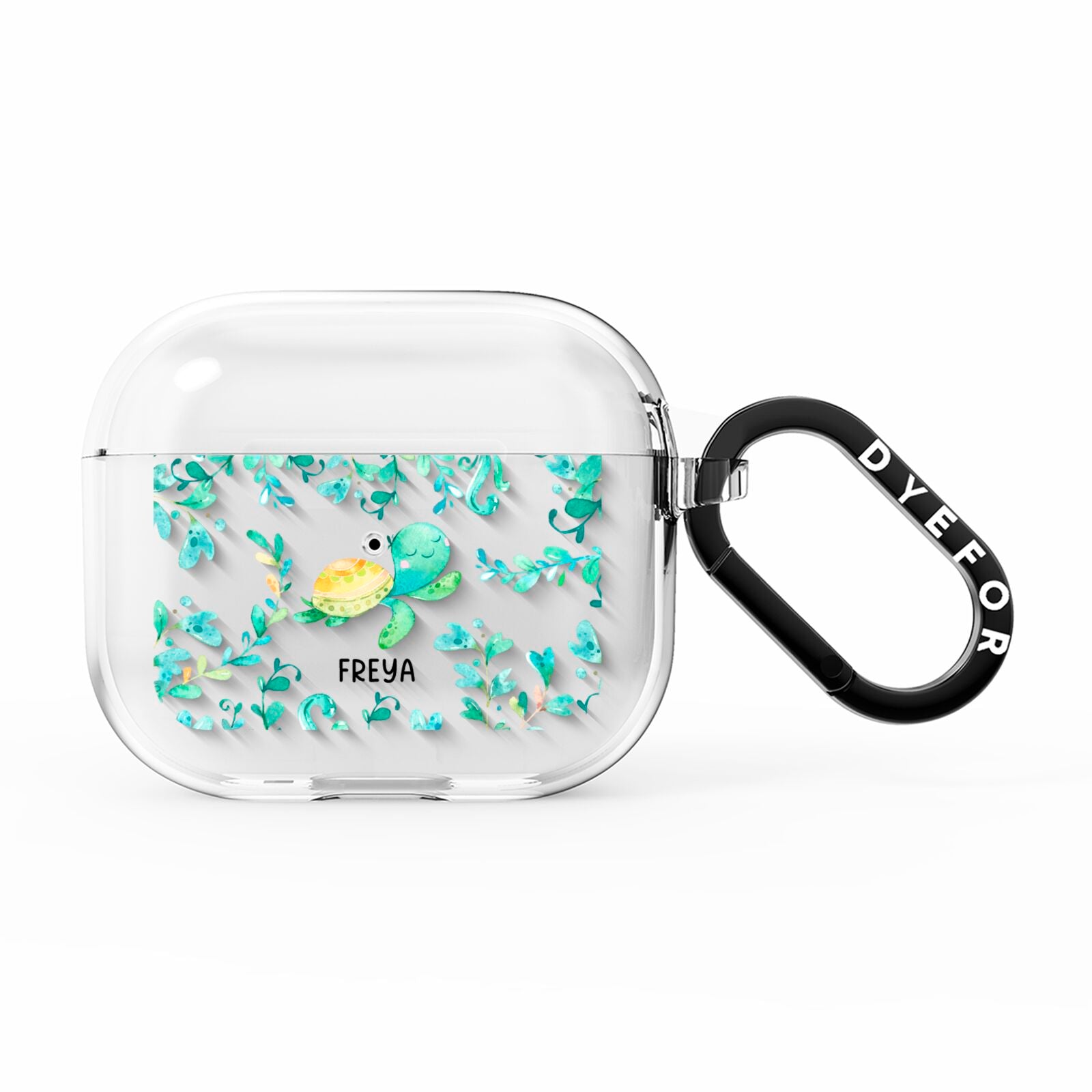 Personalised Green Turtle AirPods Clear Case 3rd Gen