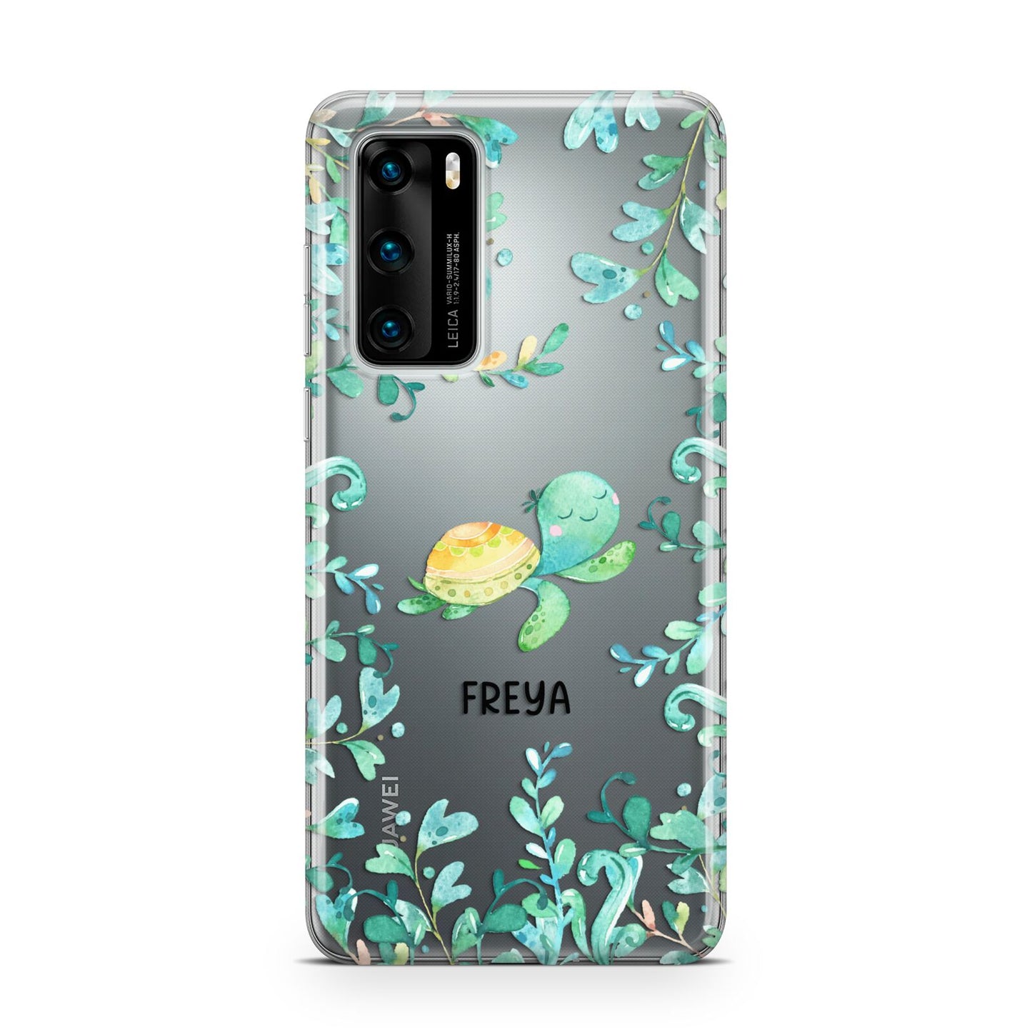 Personalised Green Turtle Huawei P40 Phone Case