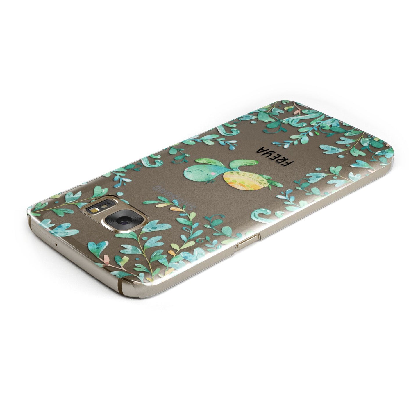 Personalised Green Turtle Samsung Galaxy Case Top Cutout