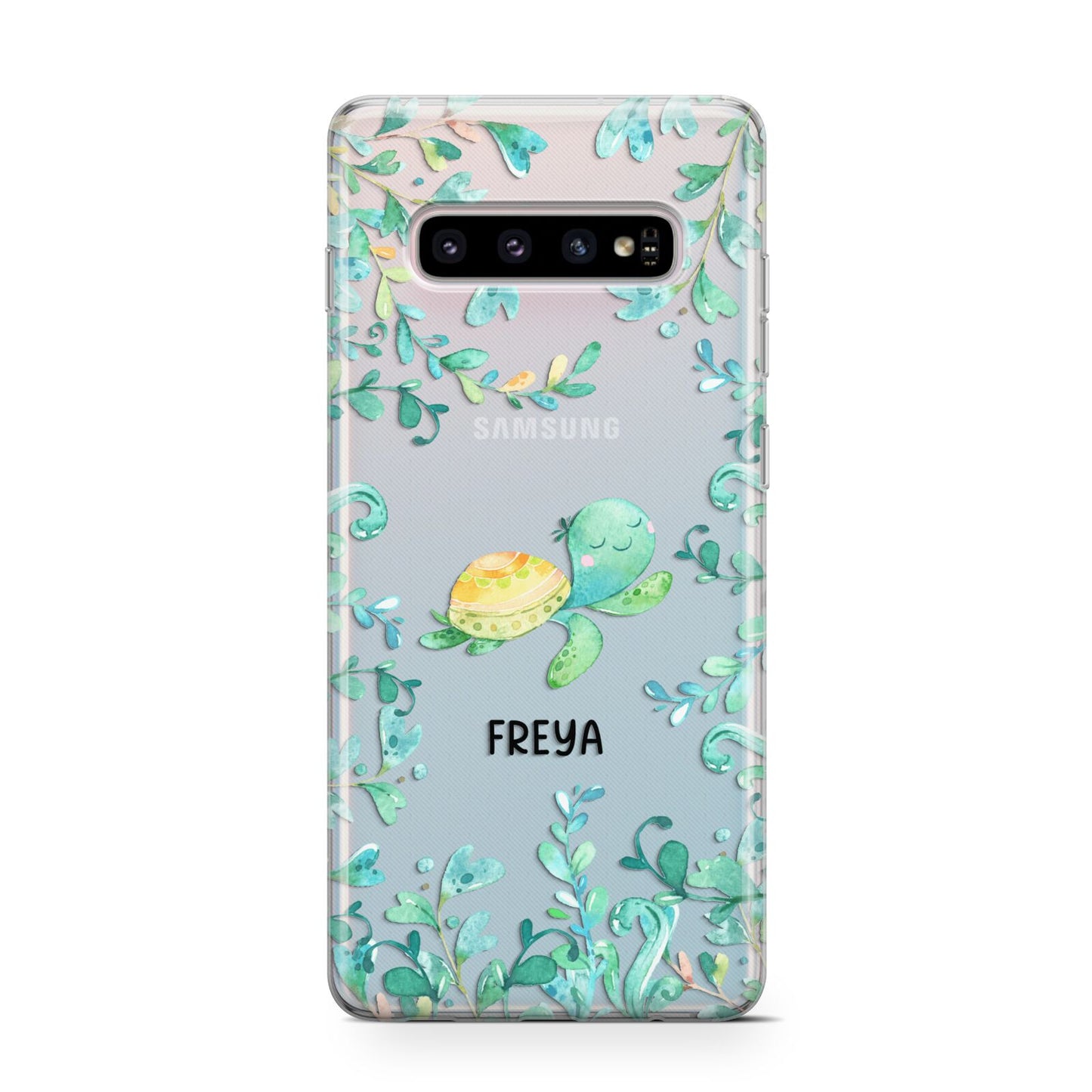 Personalised Green Turtle Samsung Galaxy S10 Case