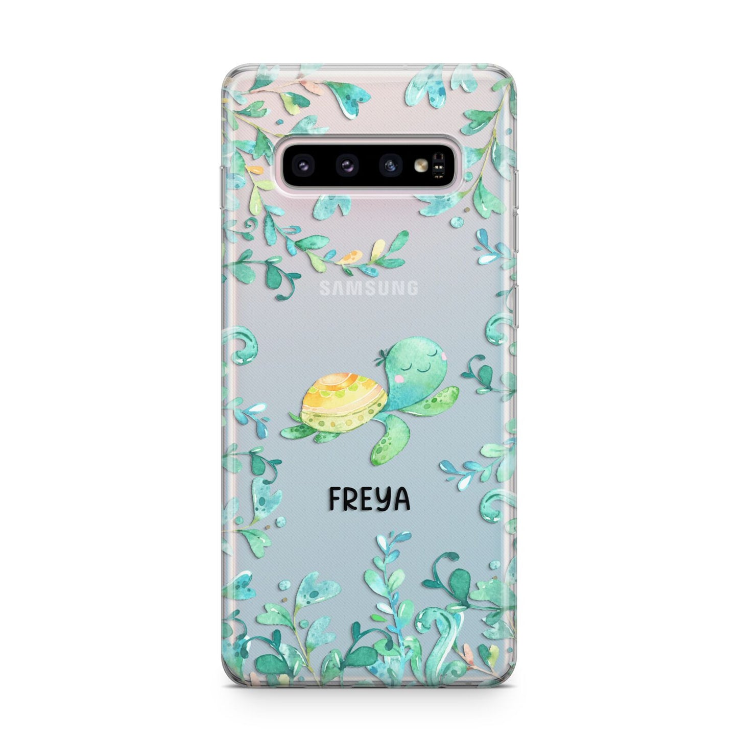 Personalised Green Turtle Samsung Galaxy S10 Plus Case